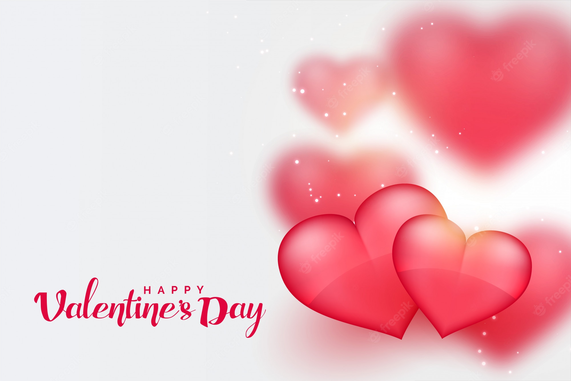 Free Vector. Beautiful pink 3D hearts valentines day background