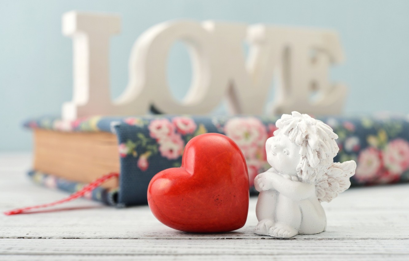 Wallpaper love, heart, angel, valentine's day image for desktop, section праздники