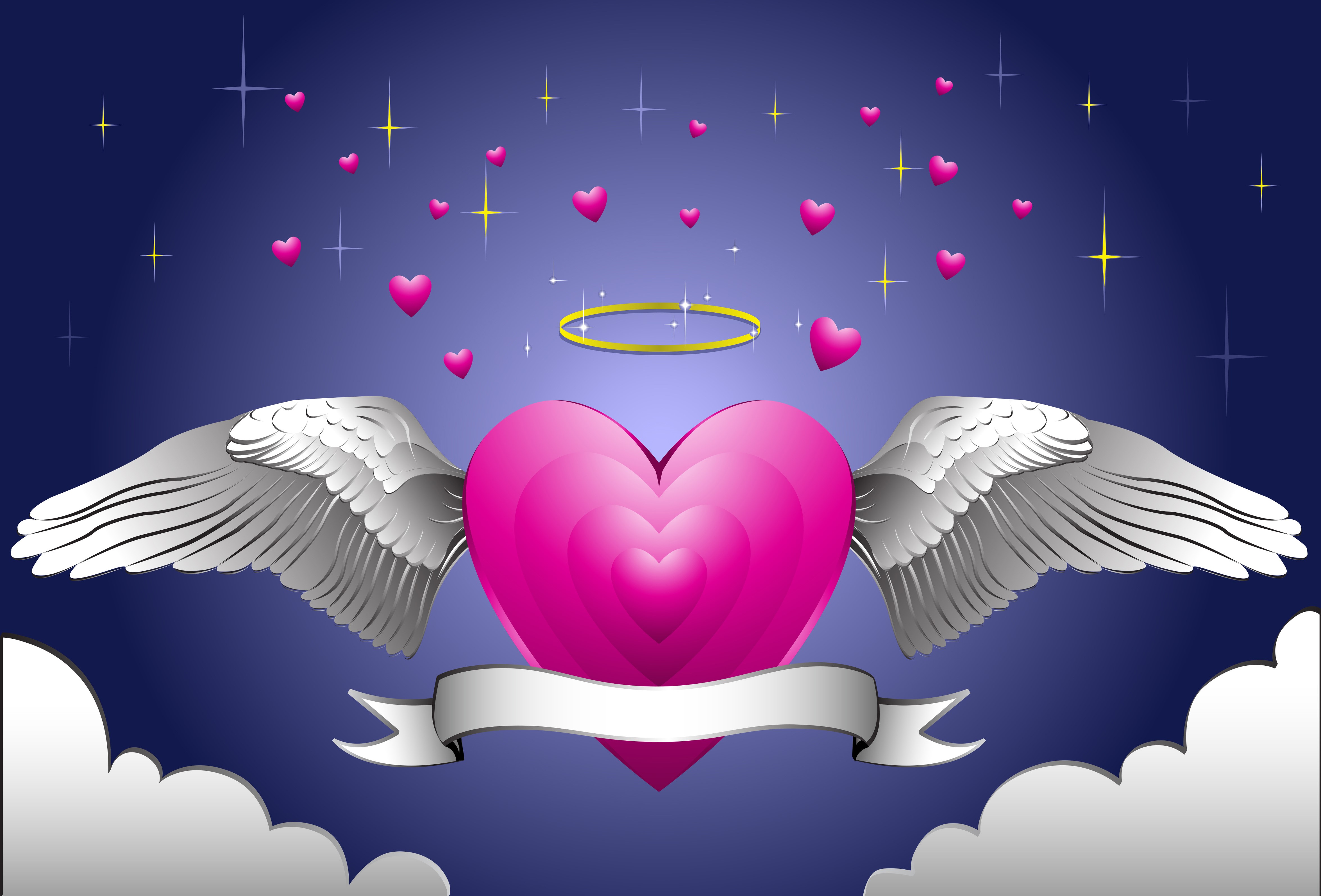 4K, Valentine's Day, Heart, Wings Gallery HD Wallpaper