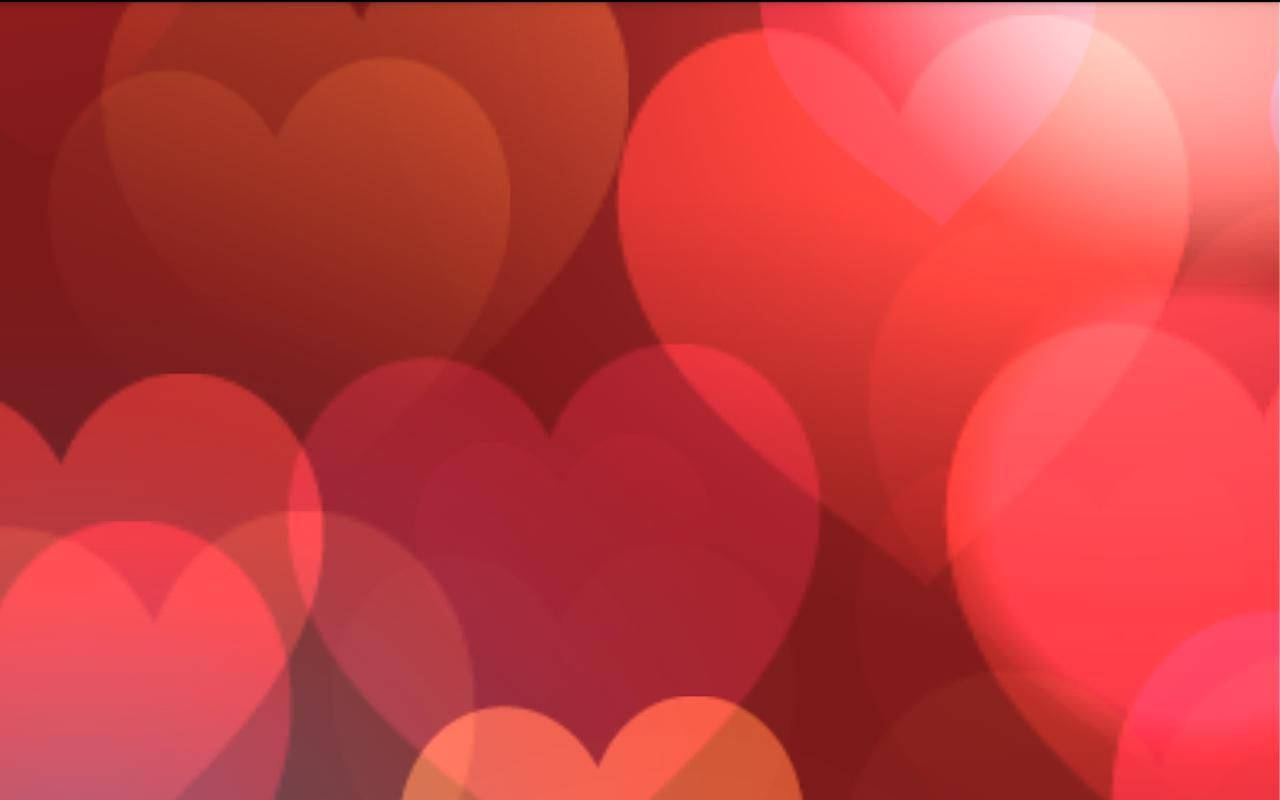 Download Red Opaque Valentine's Hearts Desktop Wallpaper