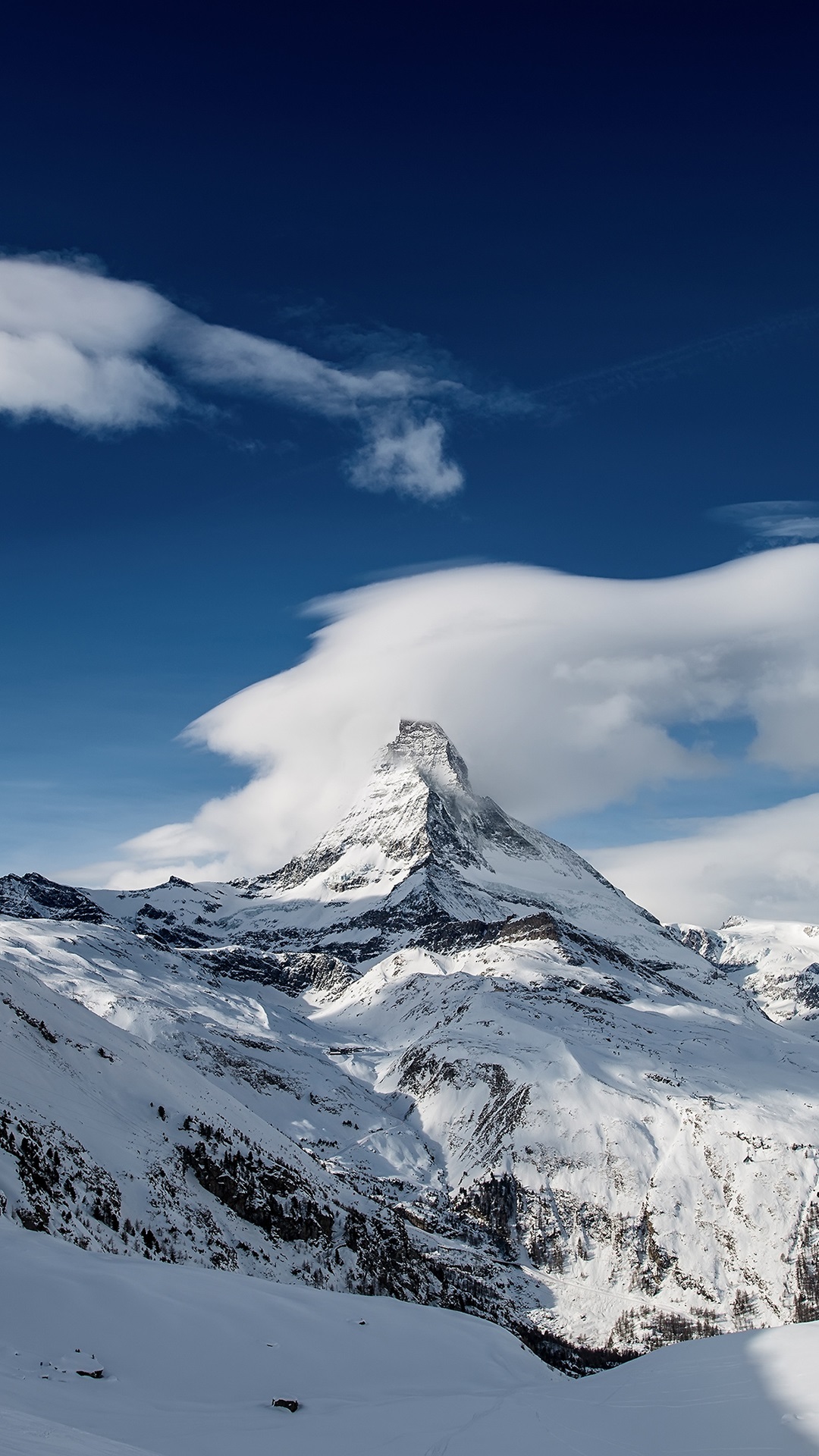 Mountains, snow, winter, Switzerland iPhone X 8, 7, 6, 5, 4, 3GS wallpaper download