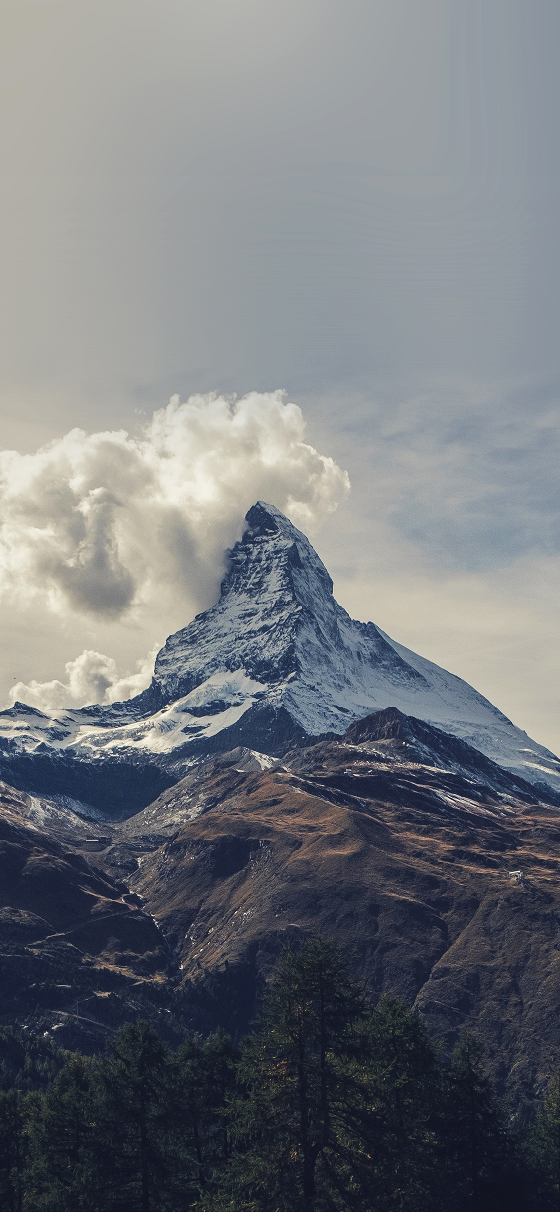 iPhone X wallpaper. mountain snow sky nature