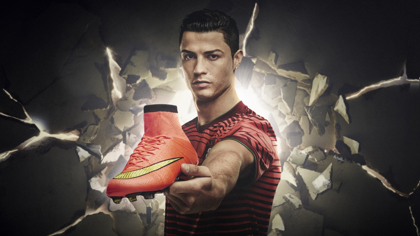 Download wallpaper 1366x768 cristiano ronaldo, celebrity, photohoot, player, tablet, laptop, 1366x768 HD background, 9593