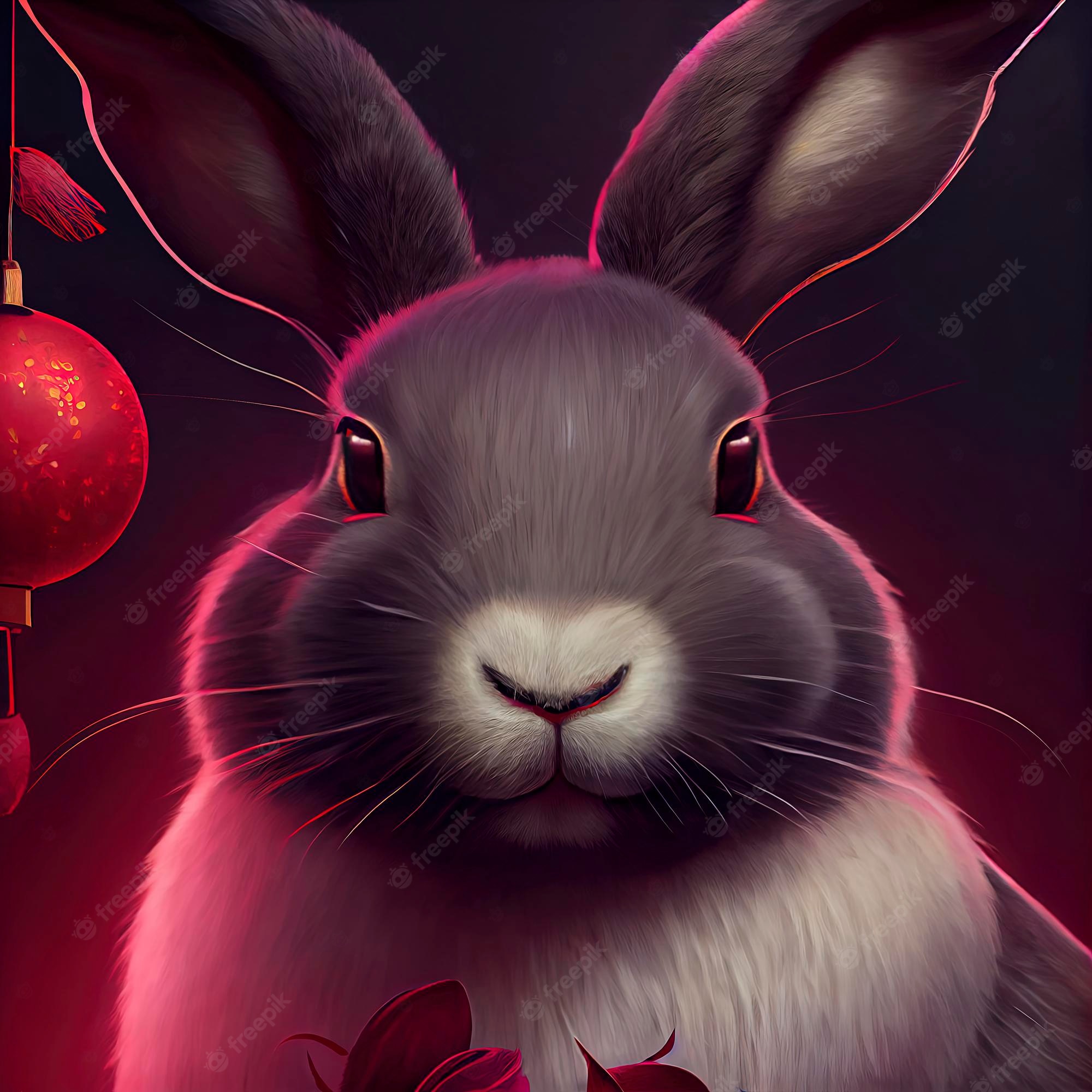 Premium Photo. Chinese new year 2023 year of the zodiac sign rabbit illustration