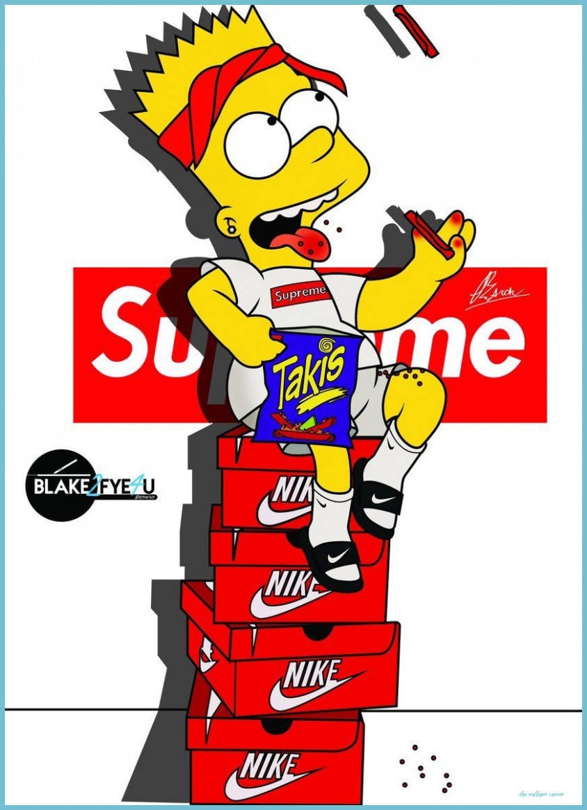 Download Supreme Bart Simpson Cool Drip Wallpaper