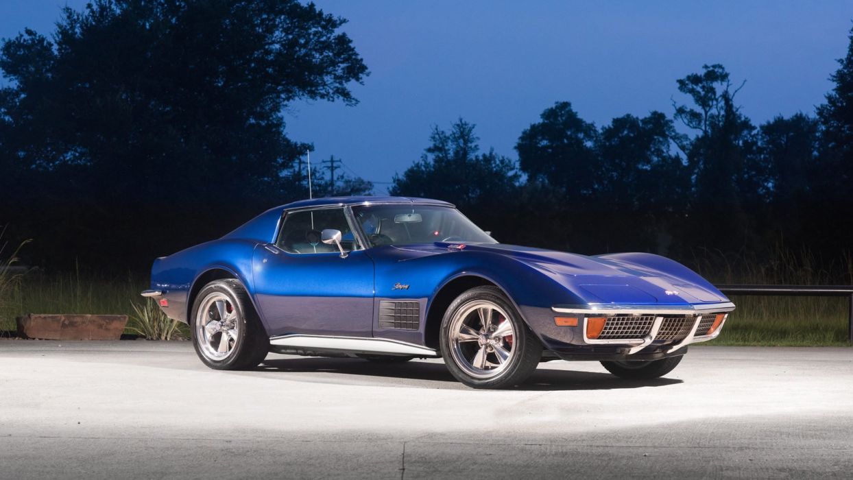 CHEVROLET CORVETTE (c3) RESTO MOD cars blue wallpaperx936
