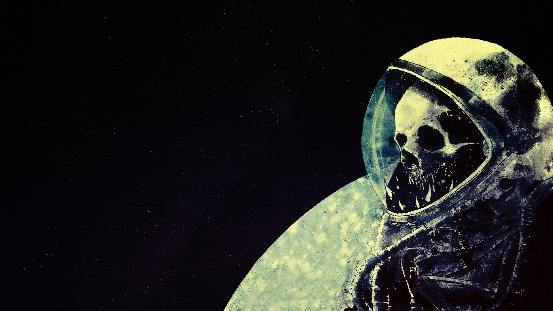 artwork, space, helmet, space art, skull, astronaut, death Gallery HD Wallpaper