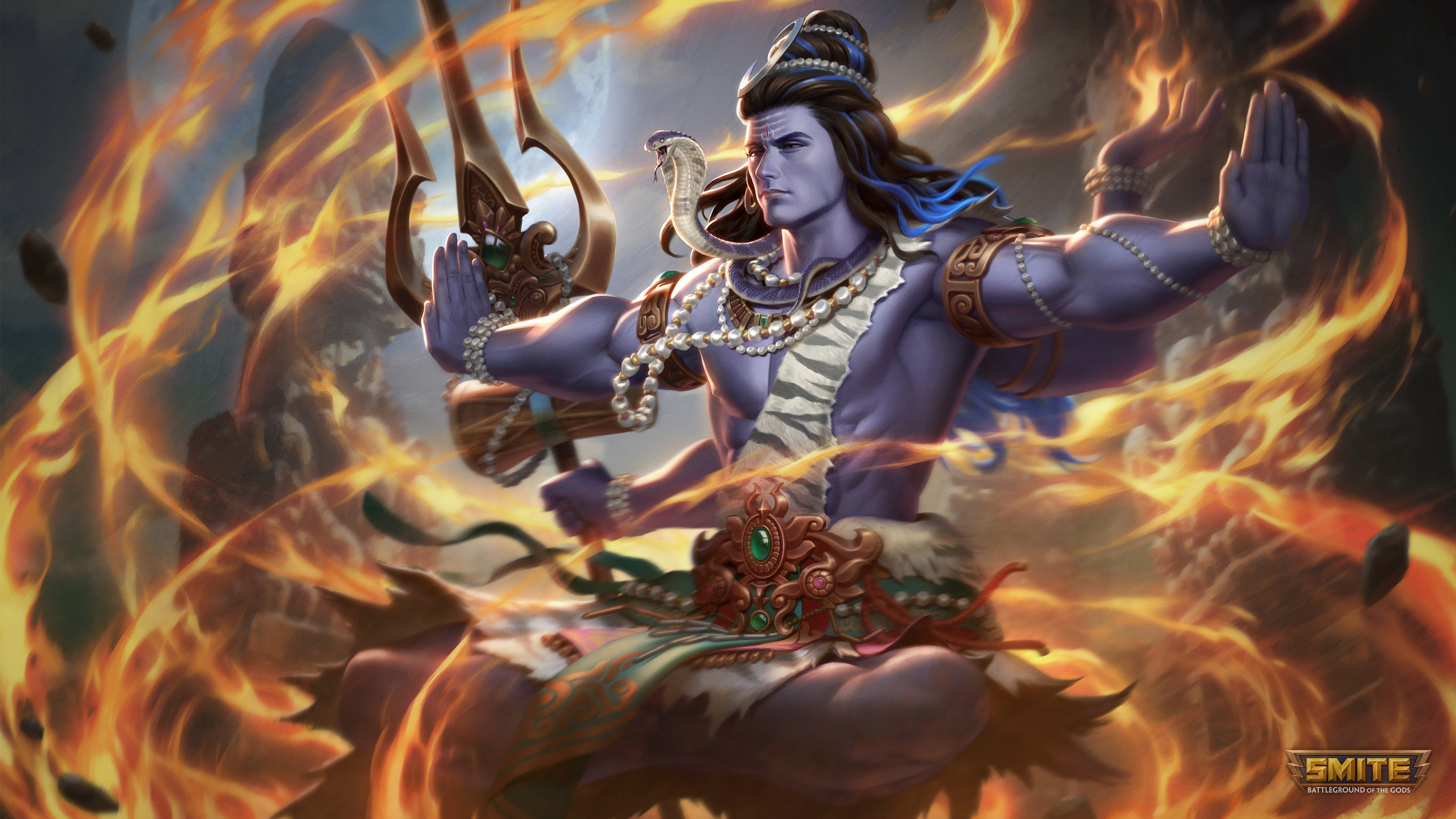 Lord Shiva Wallpaper 4K, The Destroyer, Smite, Games