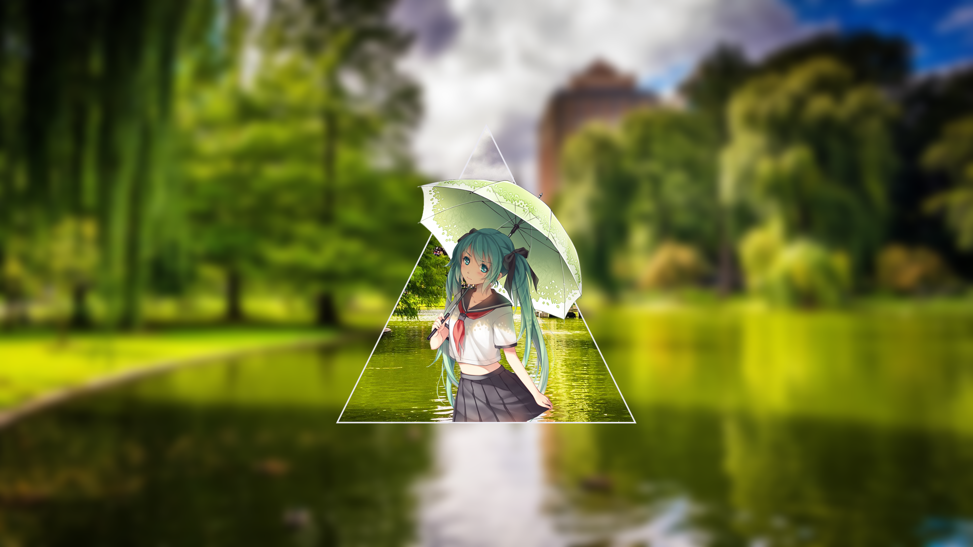 minimalism, Hatsune Miku, anime, nature, Vocaloid, blurred Gallery HD Wallpaper