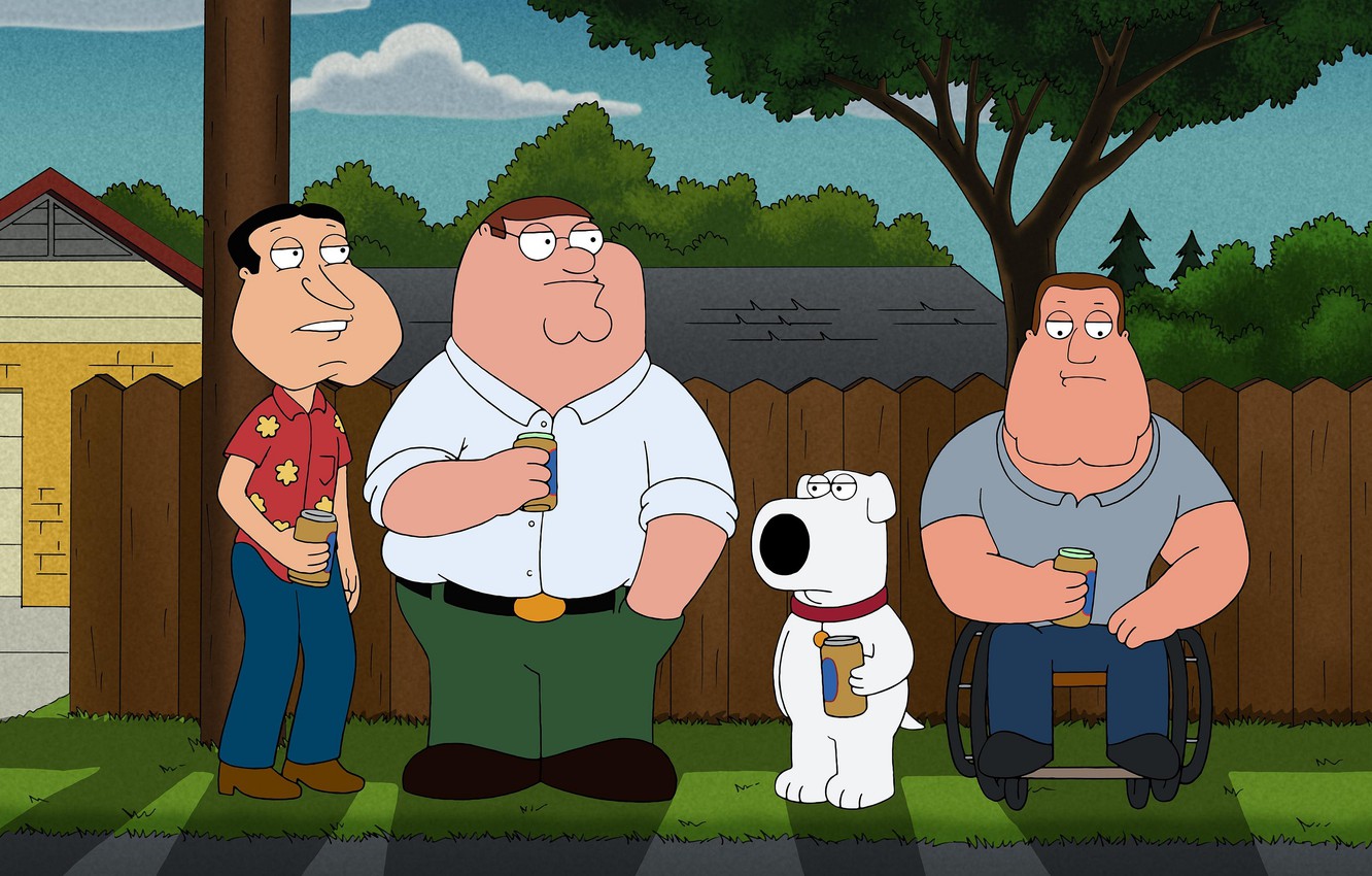 Wallpaper Family guy, Family Guy, Peter, Joe, Joe, Glenn, Peter Griffin, Brian Griffin, Brian, Glenn, Griffin, Brian Griffin, Glenn Quagmire, Peter Lowenbrau, Peter Lowenbrau, Peter Griffin image for desktop, section фильмы