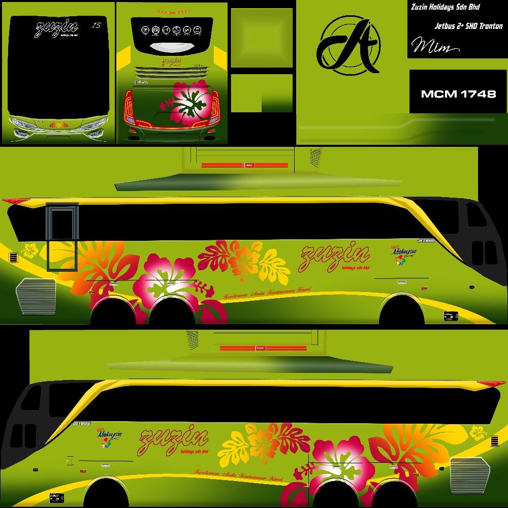 Skin Bus: Sizing Holiday Theme: Tourism Malaysia. Blue bus, School bus games, Bus skin design