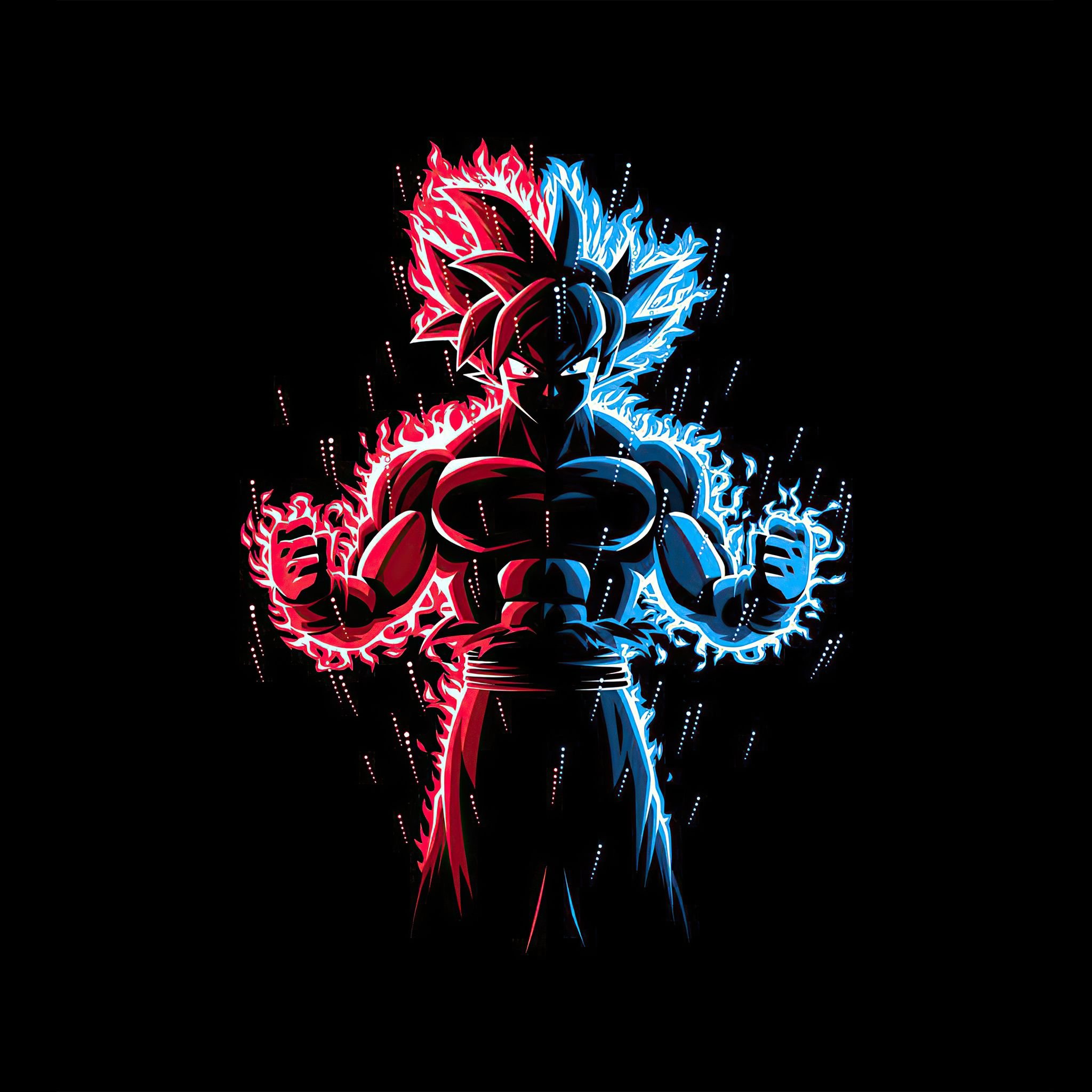 Red and Blue Goku Wallpaper