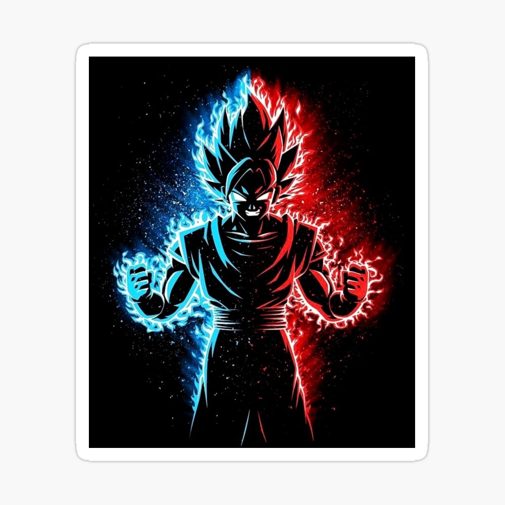 goku wallpaper blue and red