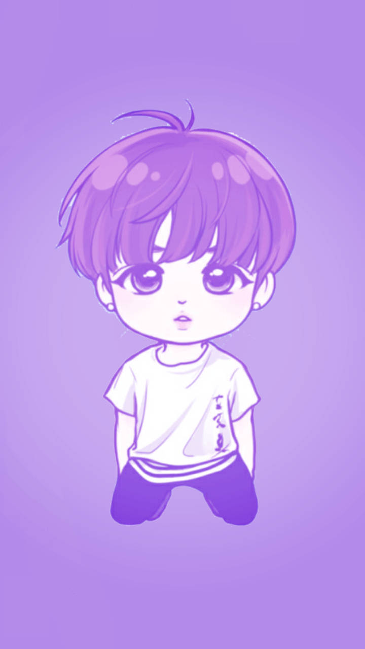 Download Jungkook Cute Boy Cartoon Wallpaper
