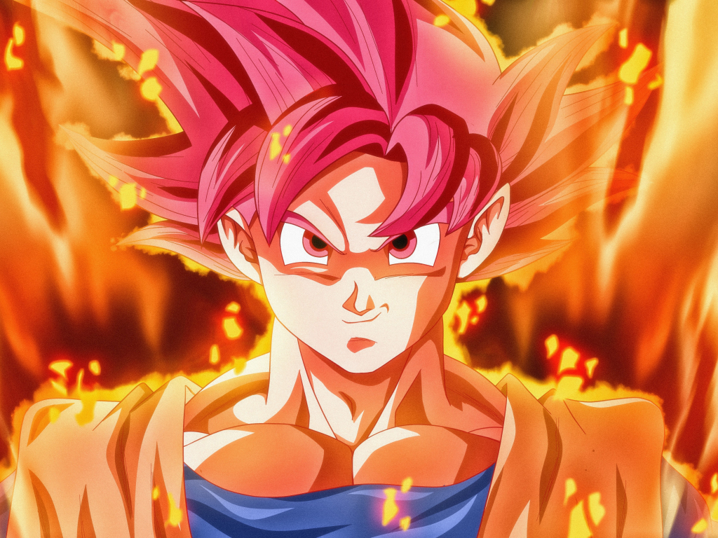 Wallpaper super saiyan god, goku, dragon ball, red head desktop wallpaper, HD image, picture, background, b9c274