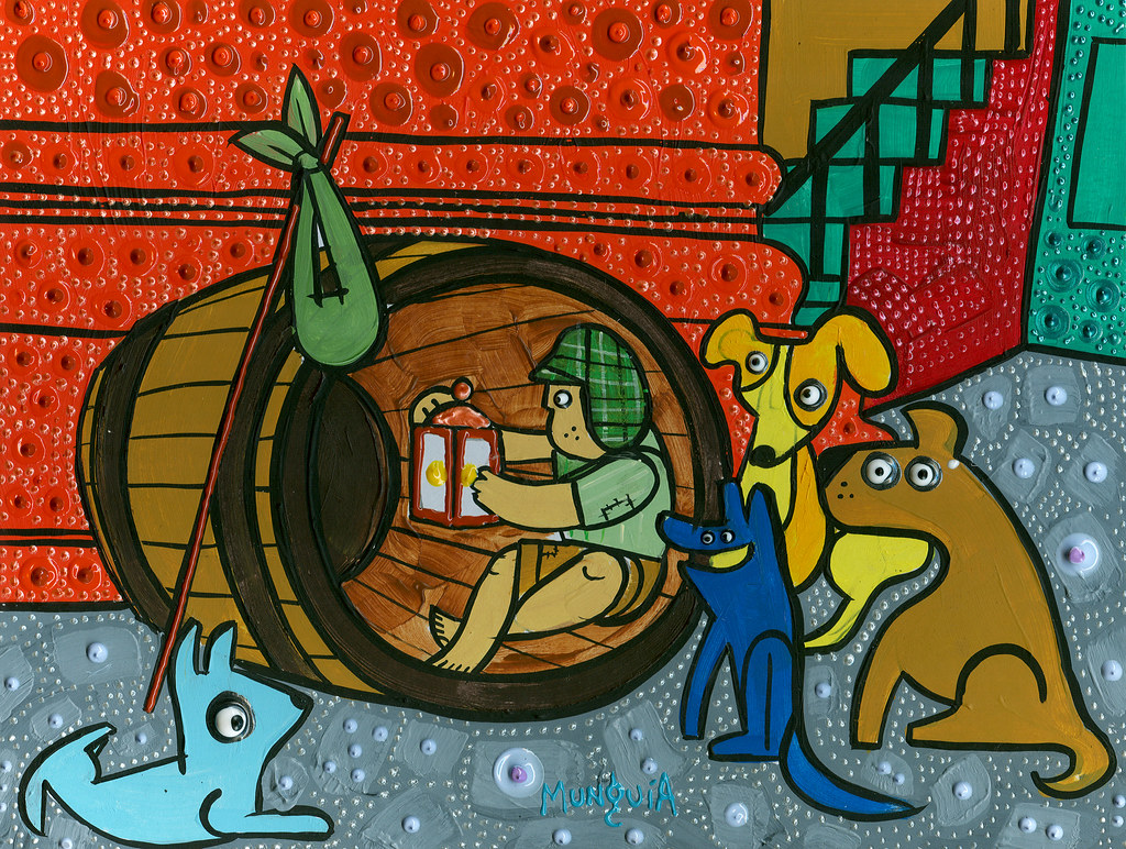 Chavo del 8 como Diogenes de Sinope. Basado en la PIntura d