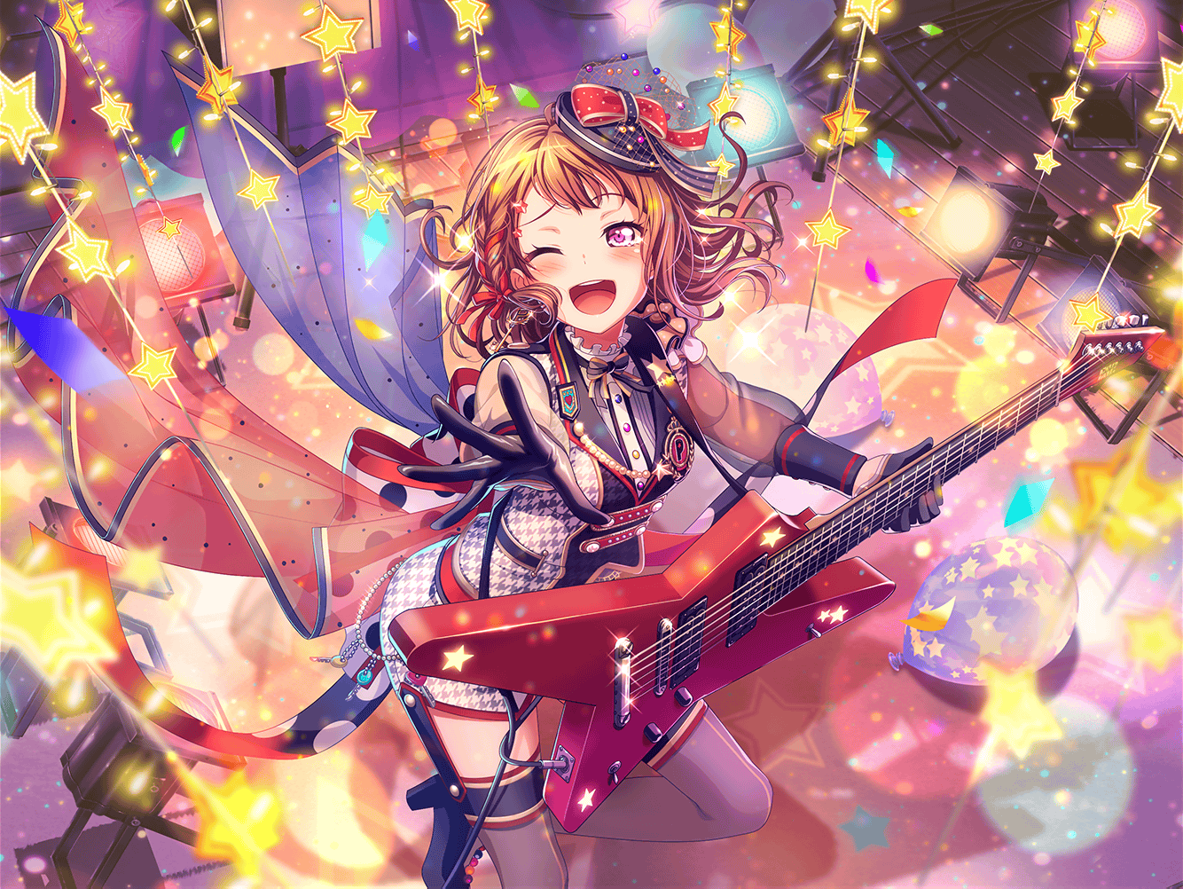 Kasumi Toyama up at the starry sky. Cards list. Girls Band Party. Bandori Party Dream! Girls Band Party
