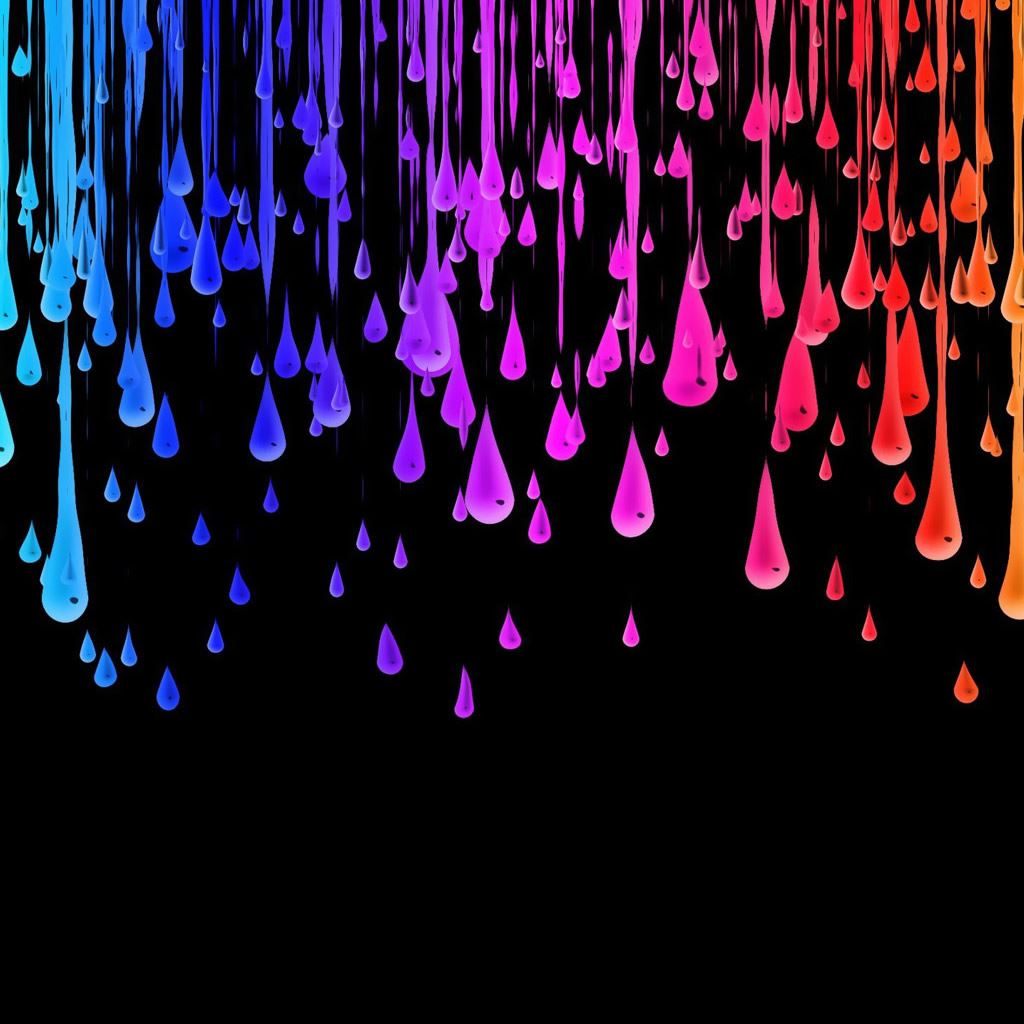 Colored Drops iPad Wallpaper Free Download
