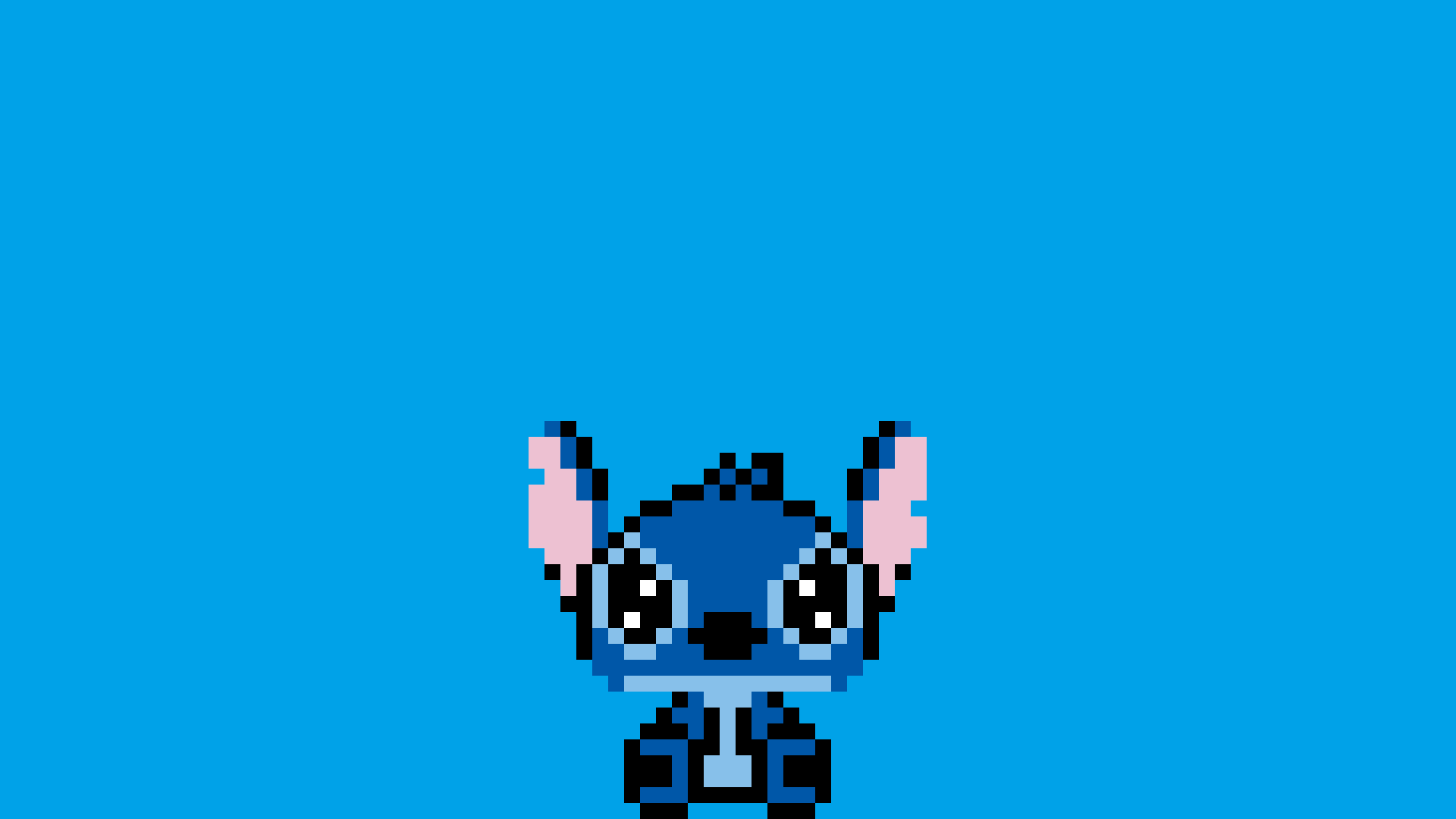 Wallpaper / Lilo and Stitch, Stitch, blue, pixel art, pixels, cyan, cyan background free download