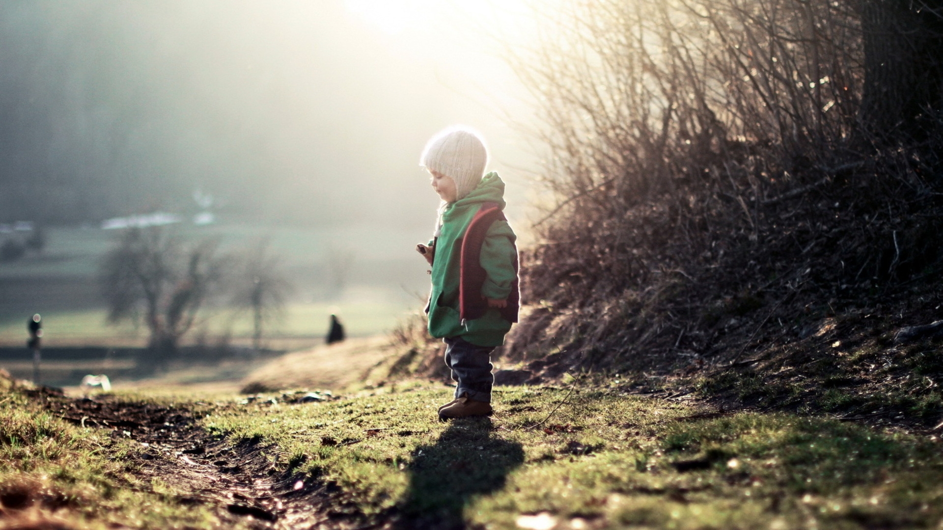 Wallpaper baby, spring, grass, walk