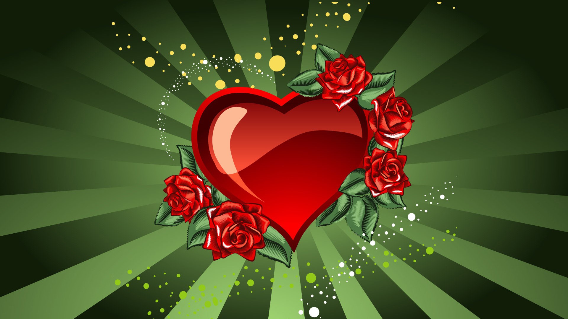 vector art, shapes, Valentines Day, green background Gallery HD Wallpaper