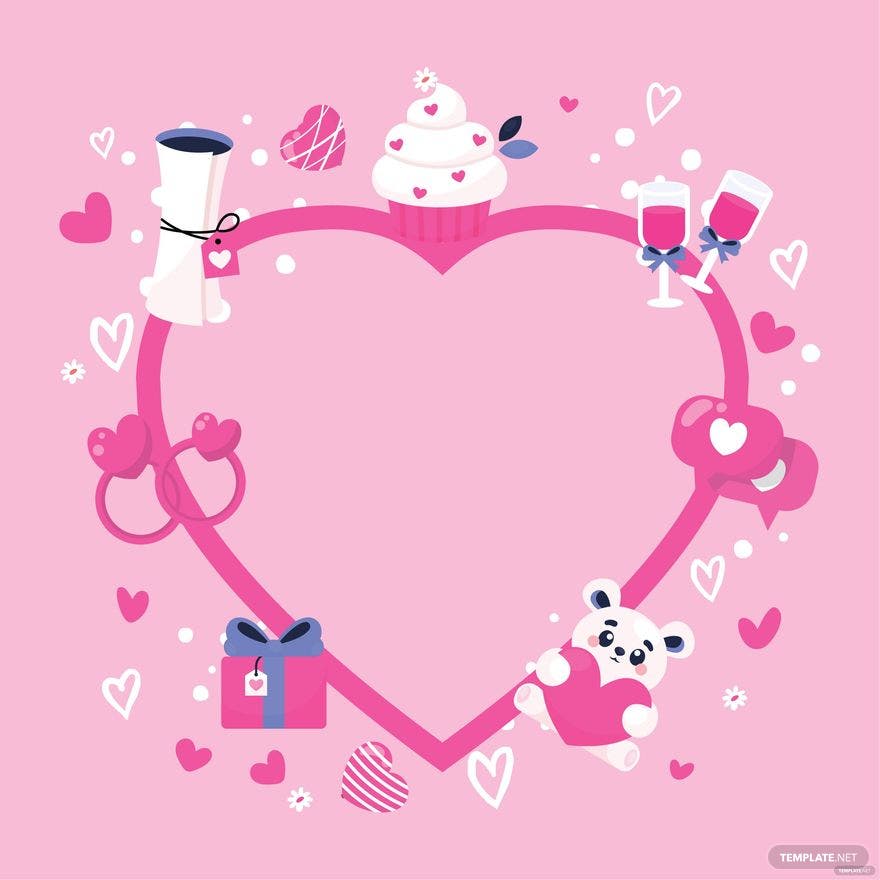 Free Valentines Day Frame Vector, Illustrator, JPG, PNG, SVG
