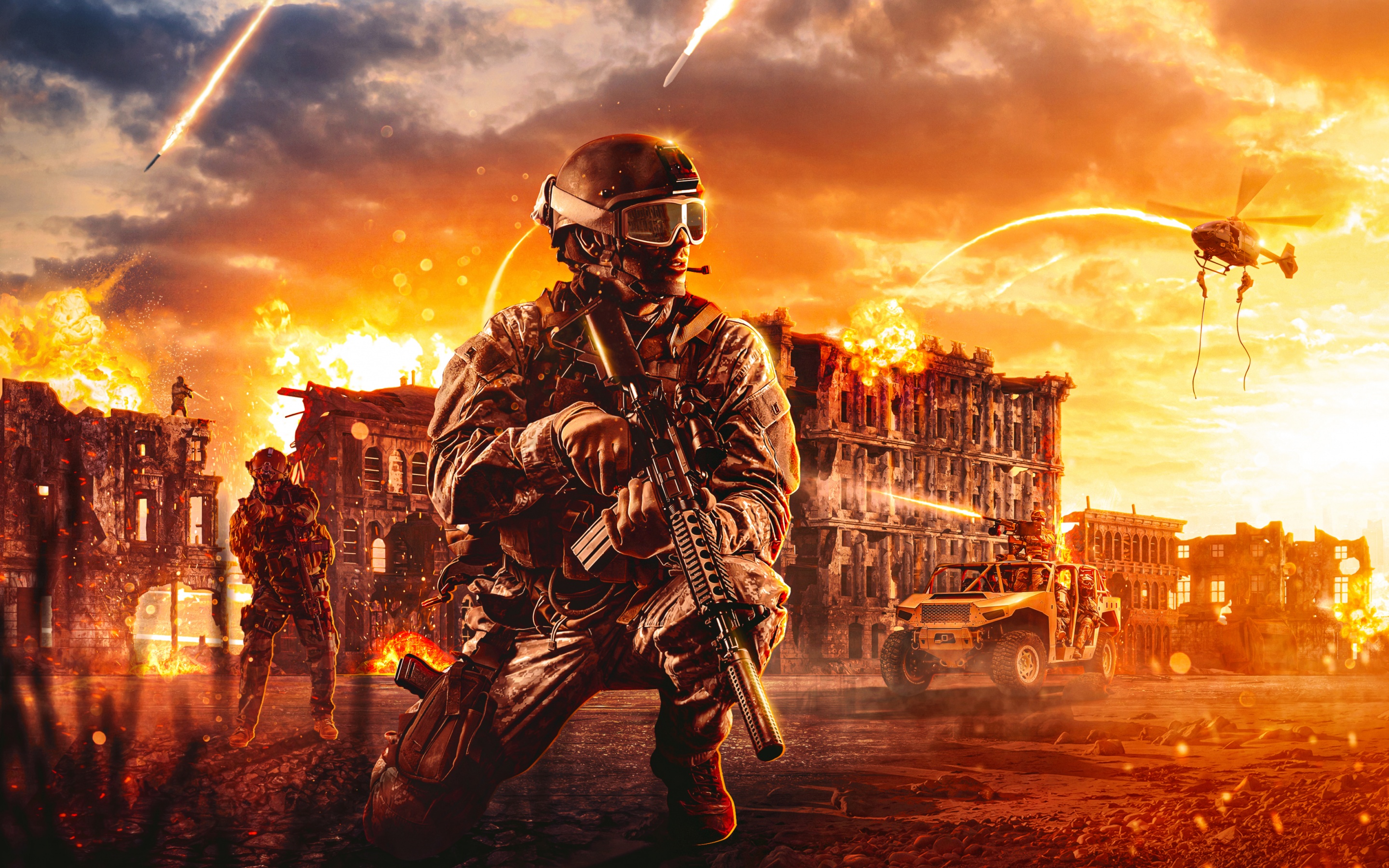 Call of Duty: Warzone Wallpaper 4K, Soldier, PlayStation Graphics CGI