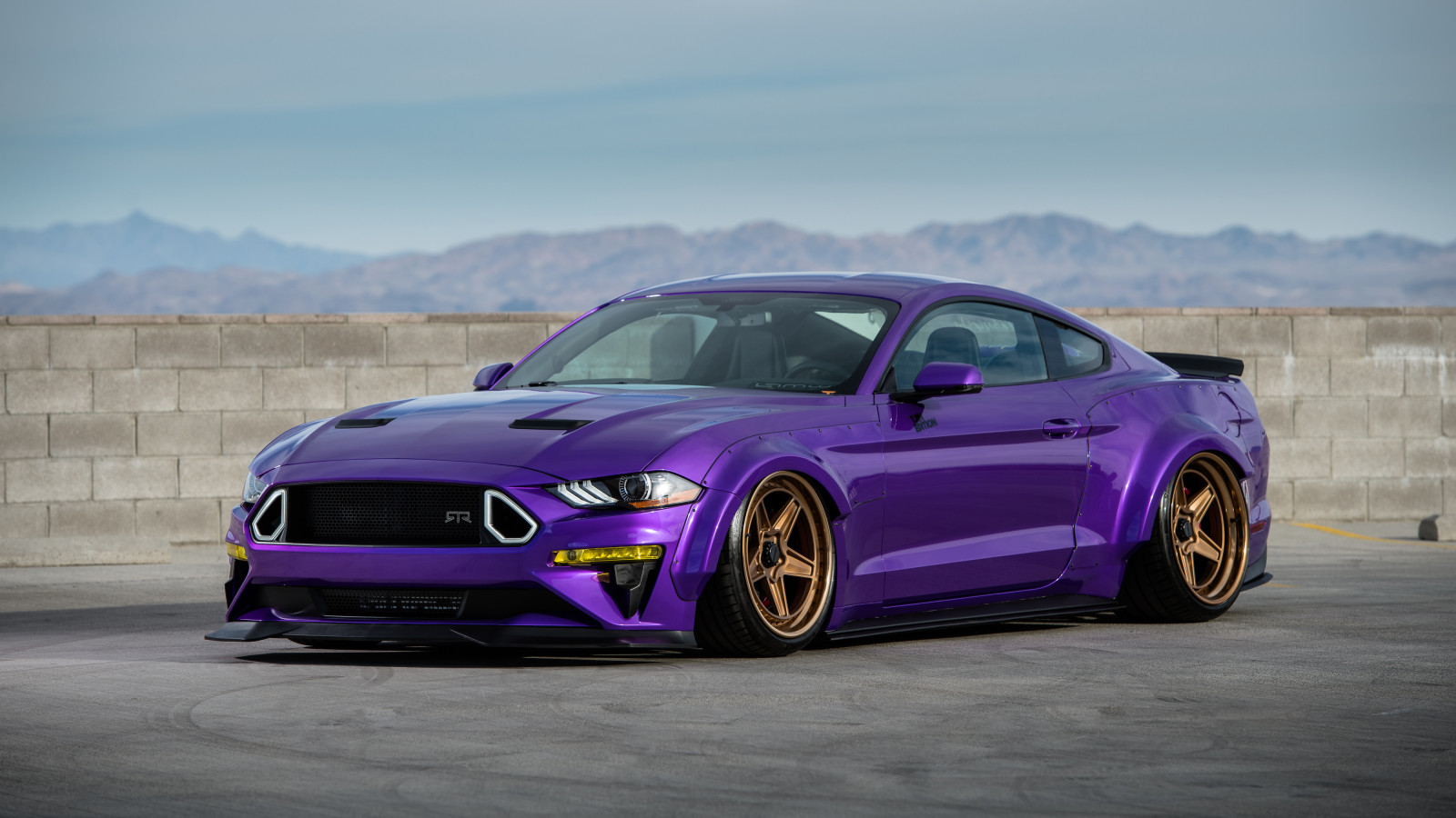 Wallpaper, Ford Mustang RTR, tuning, vehicle, muscle car, purple cars 4000x2250