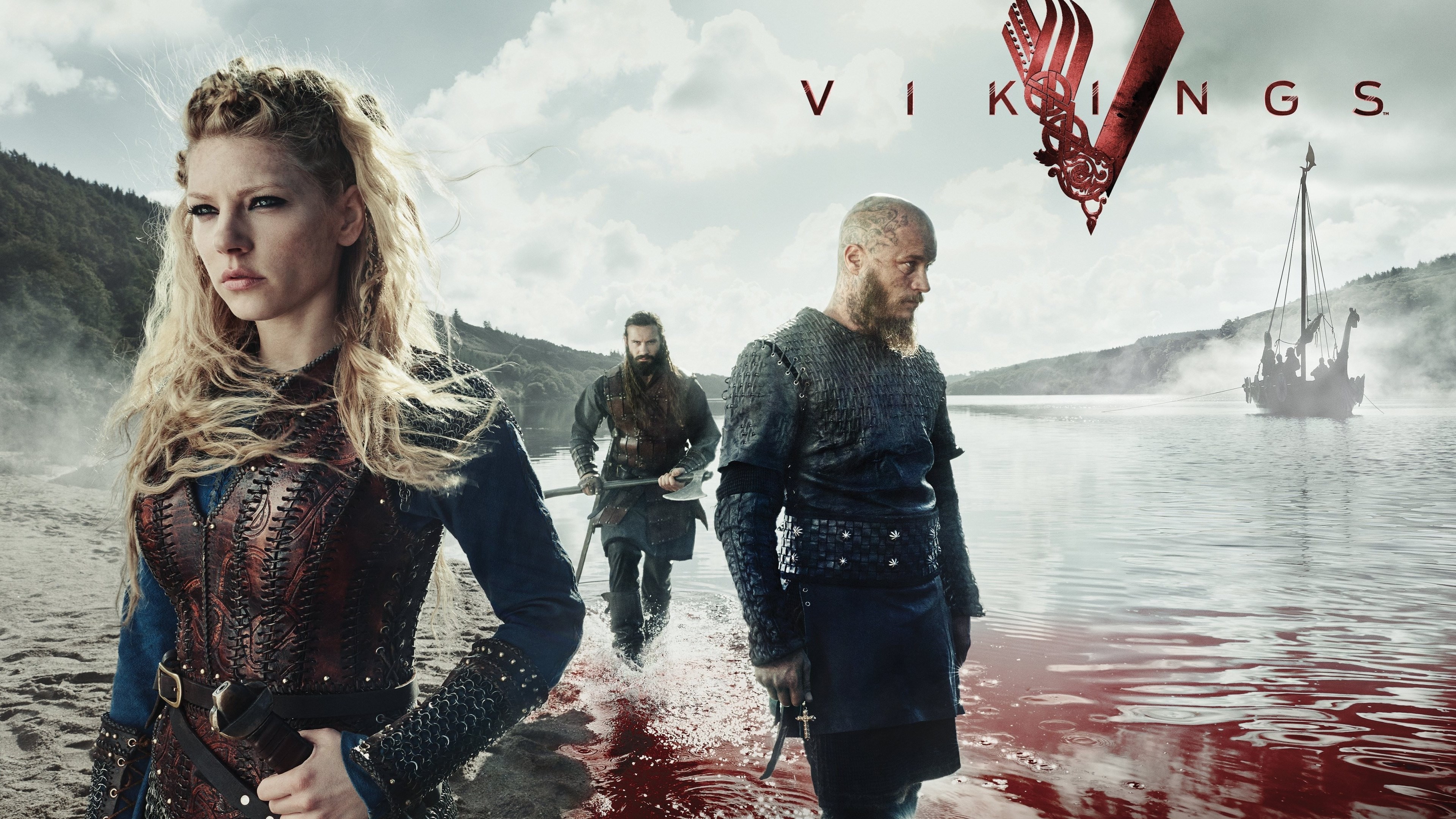 Wallpaper / Vikings, season 5, Travis Fimmel, Katheryn Winnick, 4K free download