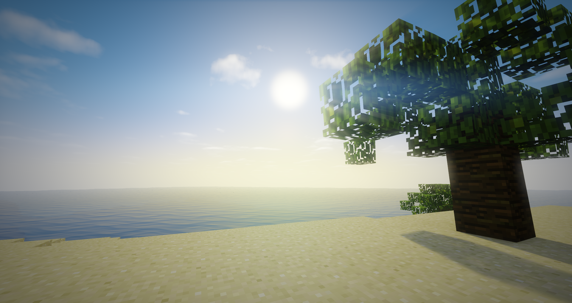 Minecraft wallpaper background sun tree free image download