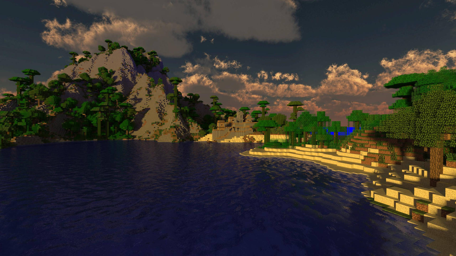 Download Minecraft Aesthetic Blue Ocean Nature Wallpaper