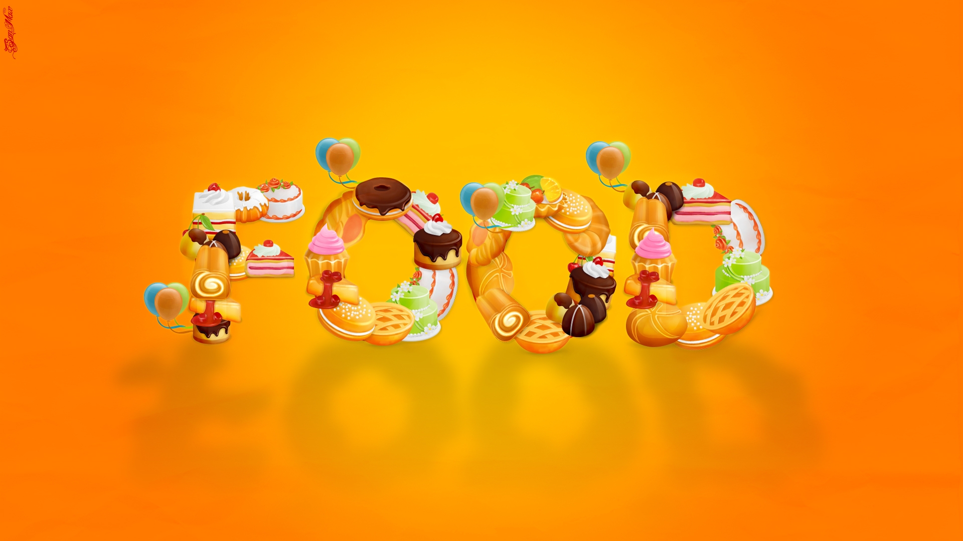 Wallpaper, food, inscription, dessert 1920x1080