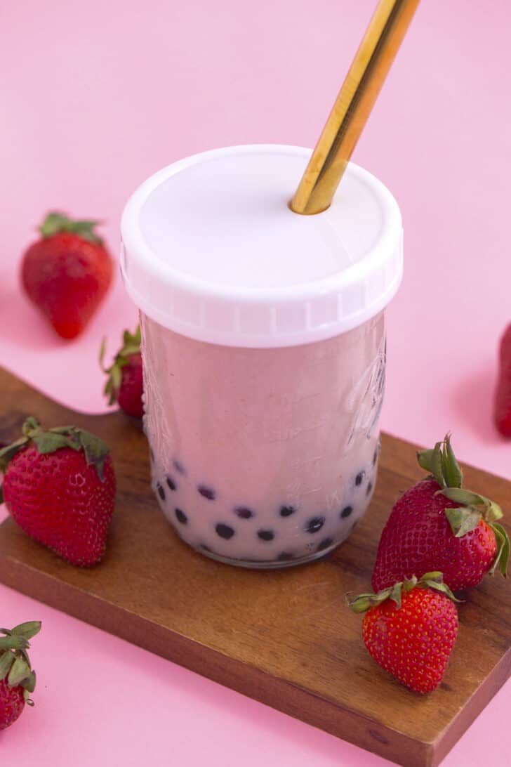 Strawberry Boba Tea Recipe Over Munch