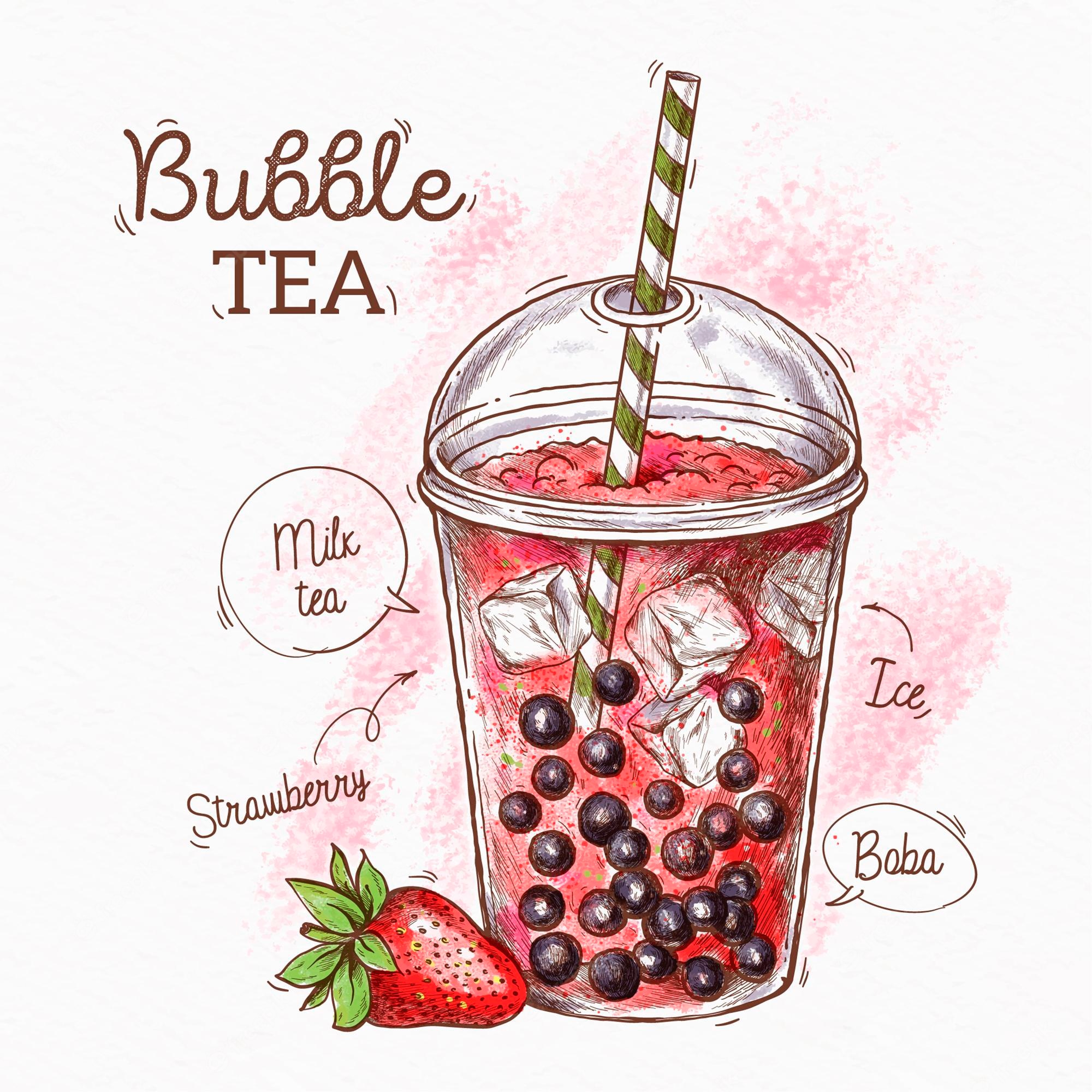 Как нарисовать bubble tea