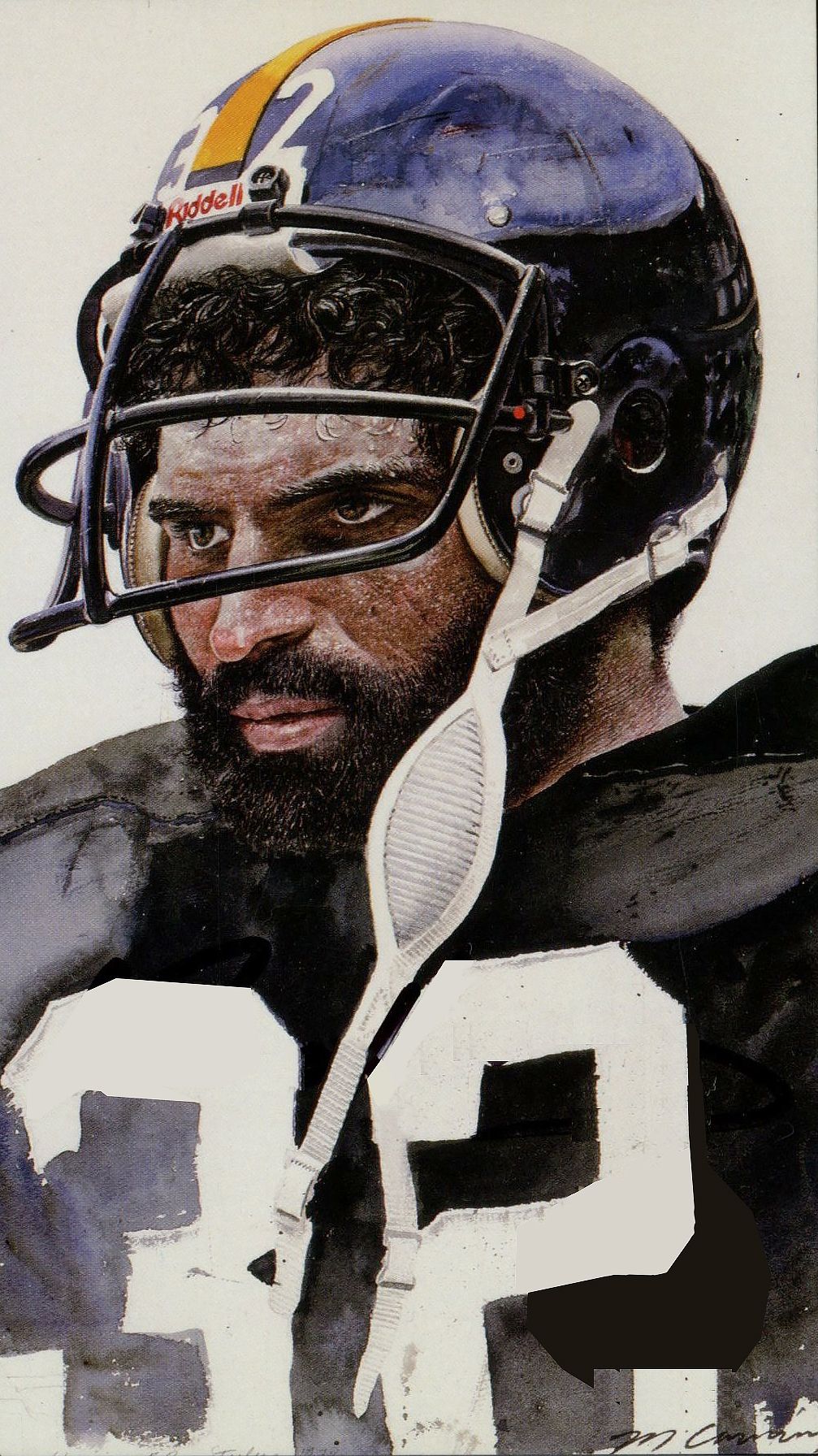 Franco Harris, Pittsburgh Steelers. Painting by Merv Corning. Pittsburgh steelers wallpaper, Pittsburgh steelers, Go steelers
