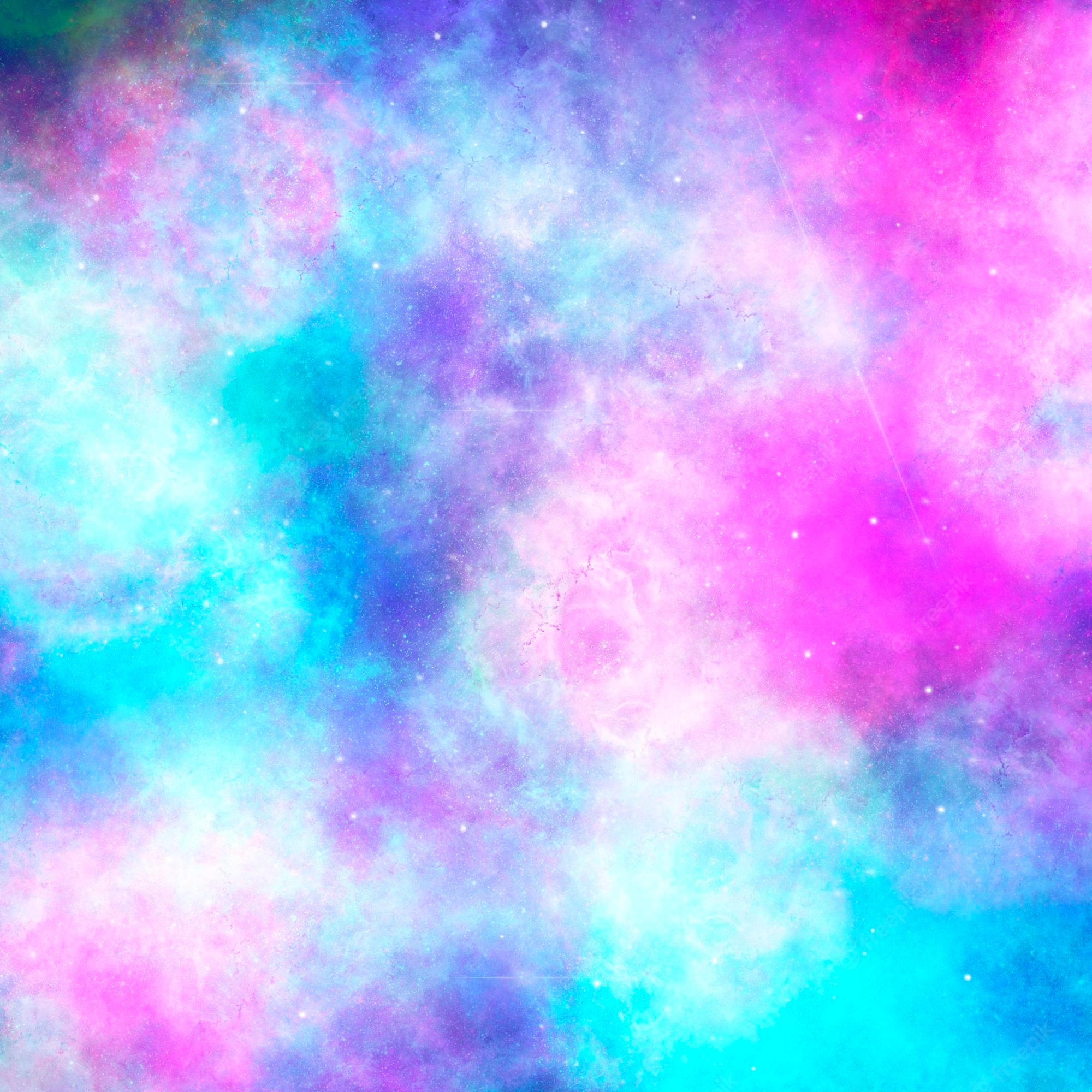 Premium Photo. Pink and blue space background colorful galaxy wallpaper