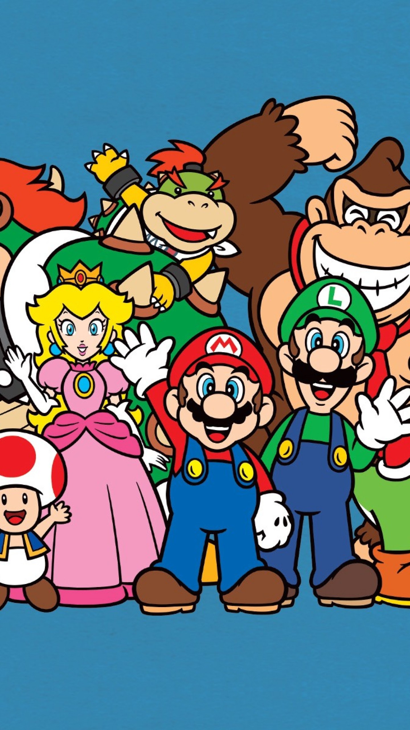 Preview wallpaper mario bros, luigi, yoshi, princess peach, donkey kong, toad