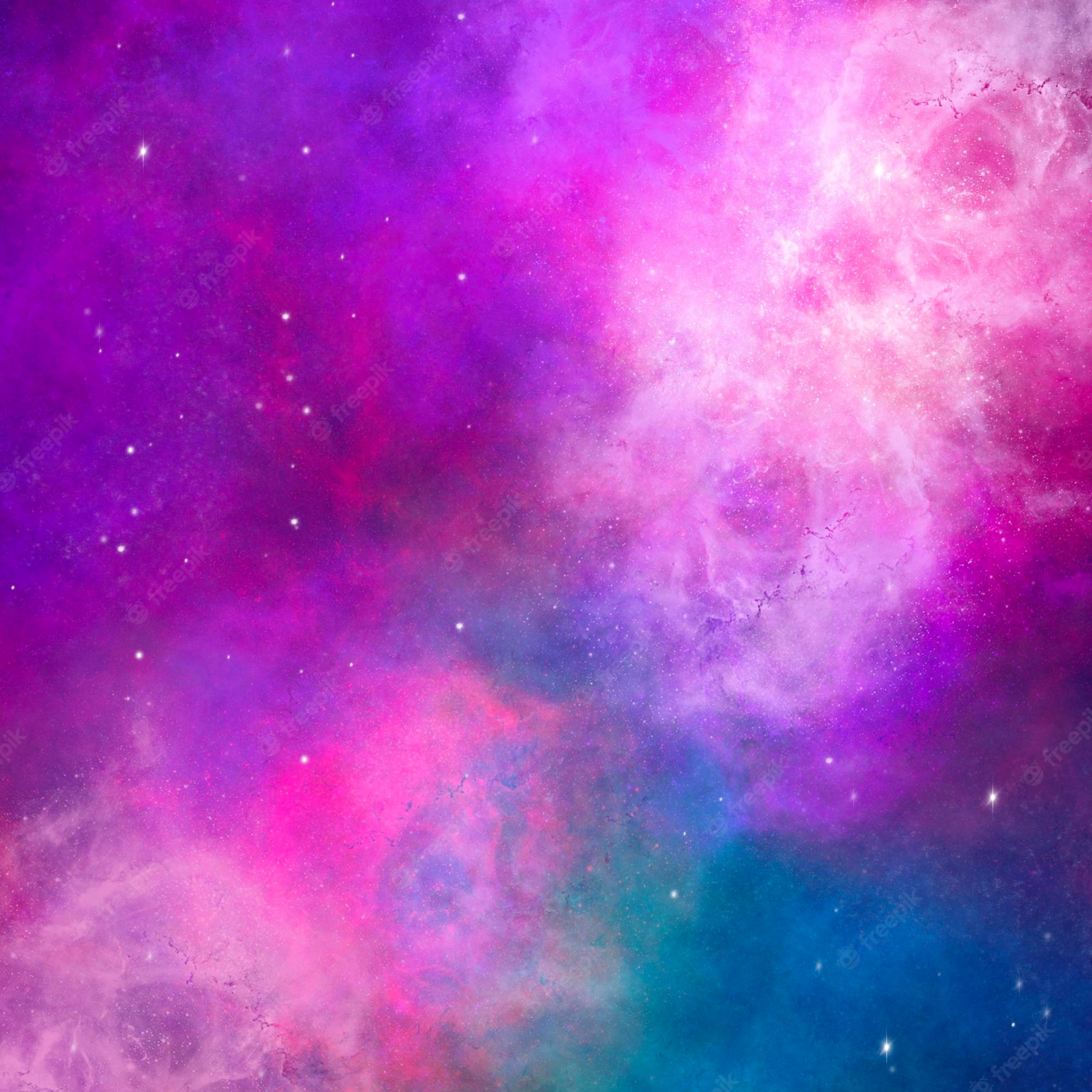 Premium Photo. Violet and blue galaxy background space wallpaper