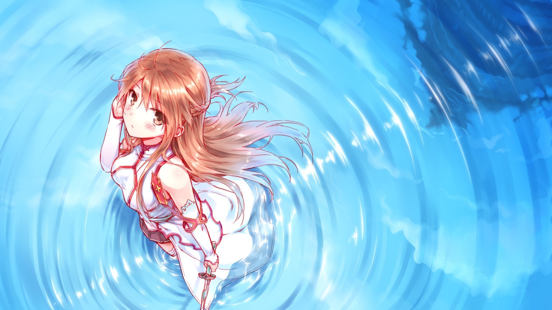 anime, Sword Art Online, Anime Girls, Yuuki Asuna, Water Wallpaper HD / Desktop and Mobile Background