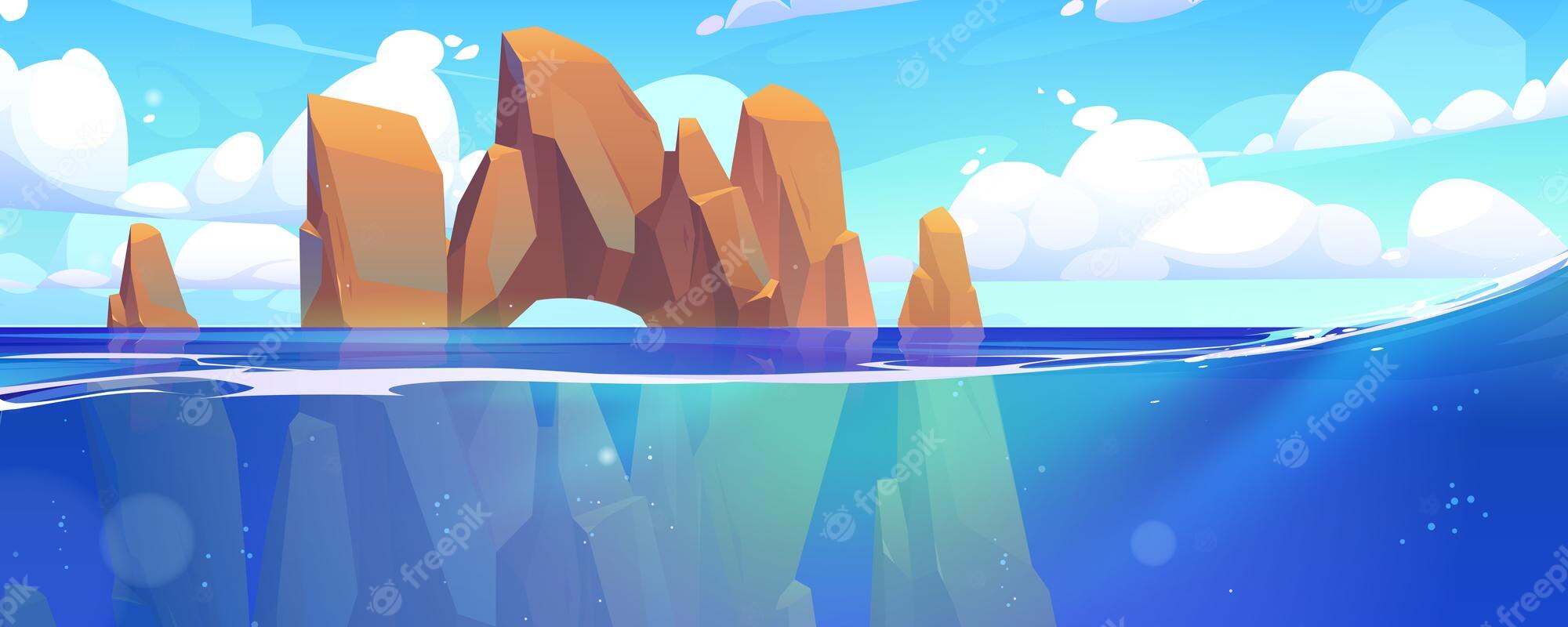 Ocean Cartoon Background Image