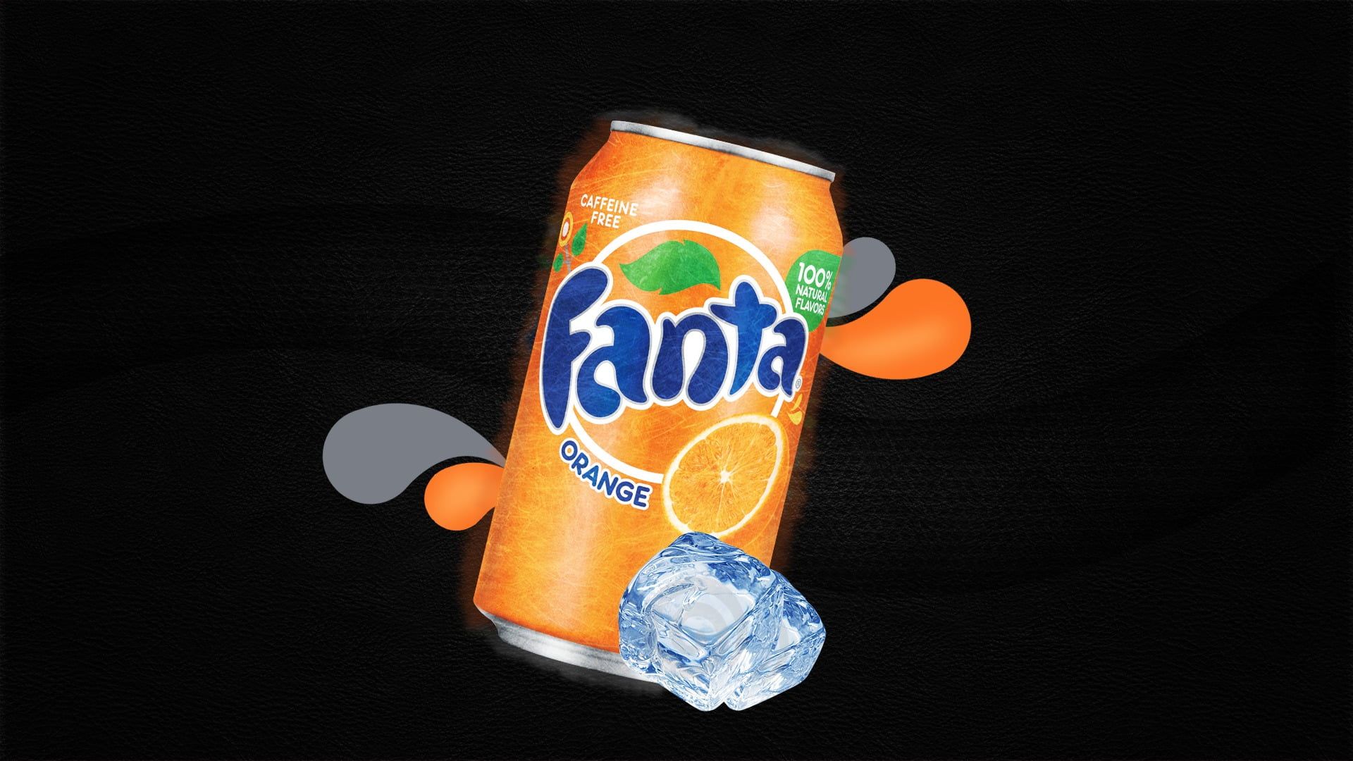 HD wallpaper: Fanta drinking can, food and drink, orange color, indoors, black background. Fanta, Orange drinks, Fruit drinks