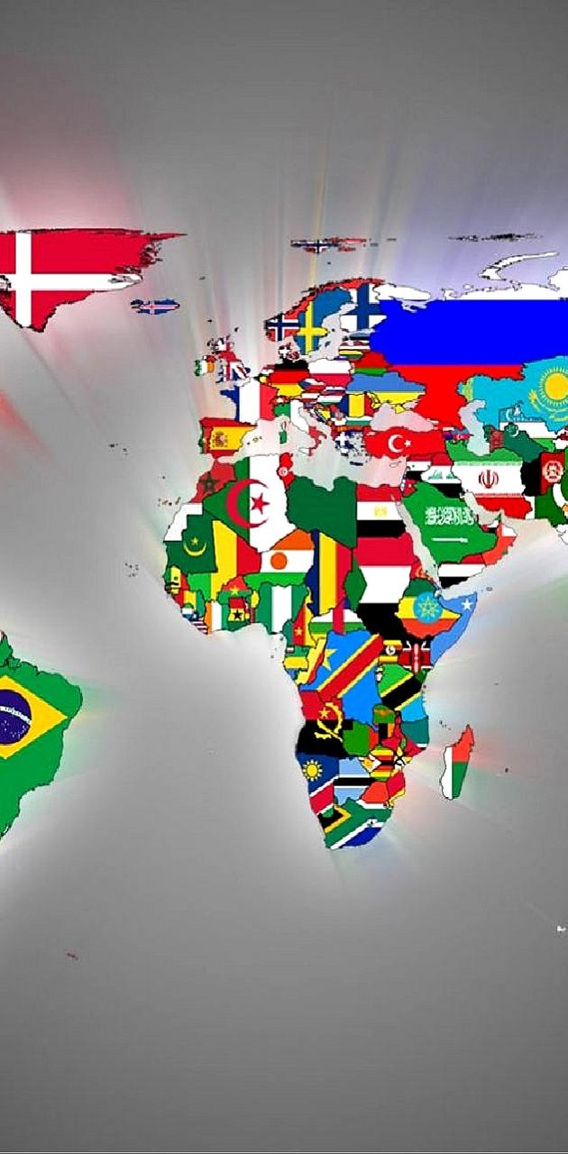 flags world map wallpaper