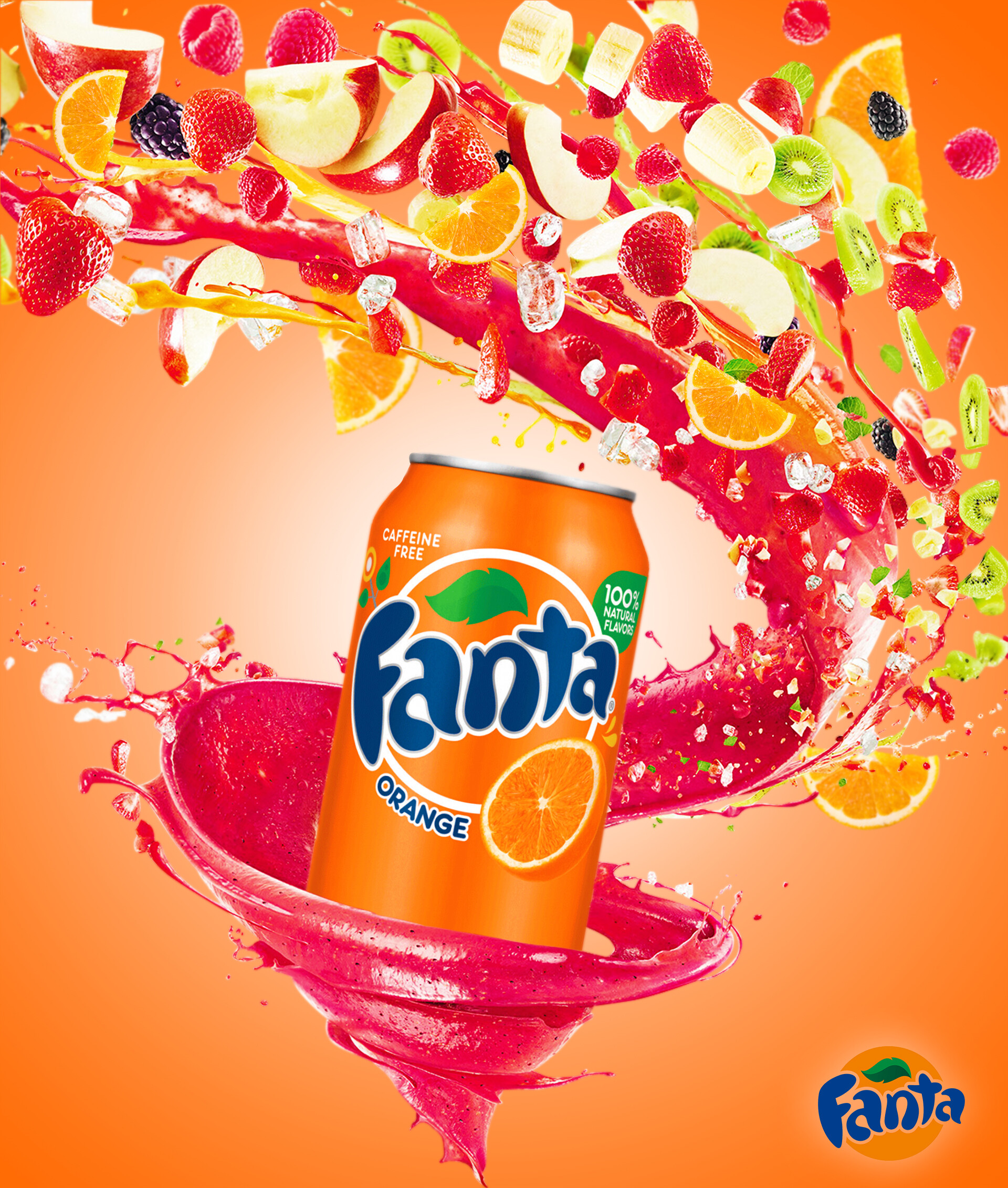 Fanta drink in can isolated on white background Stock Photo - Alamy