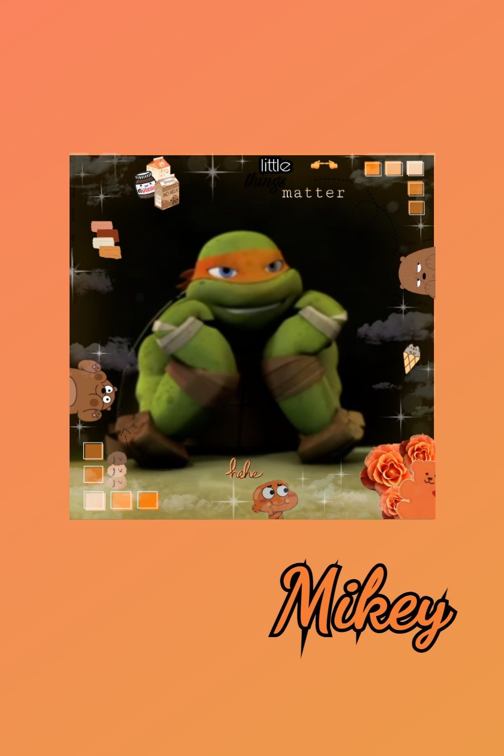 Mikey Aesthetic Orange Wallpaper. Tmnt Tmnt, Teenage mutant ninja turtles art