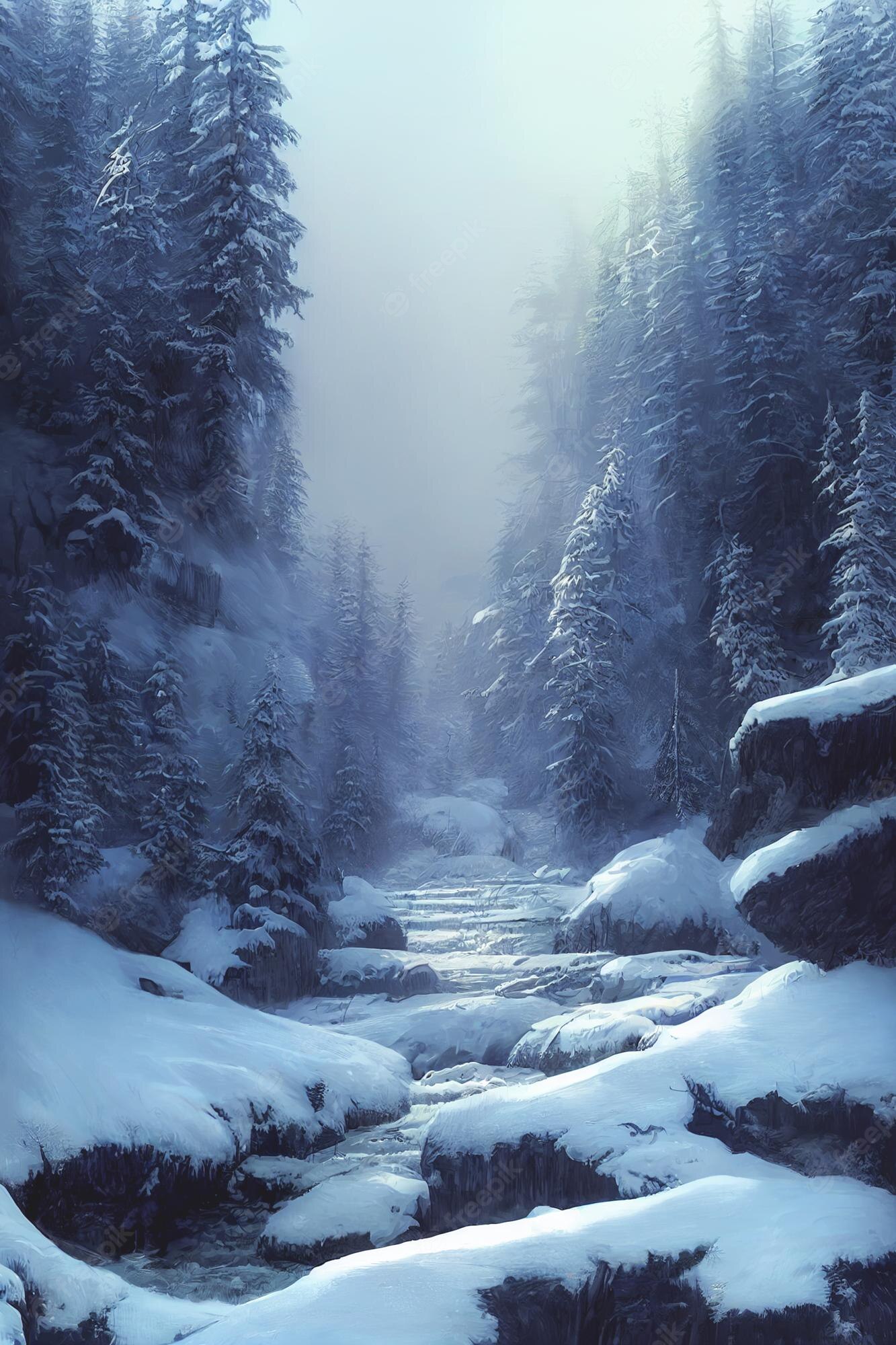 Winter woodland Image. Free Vectors, & PSD