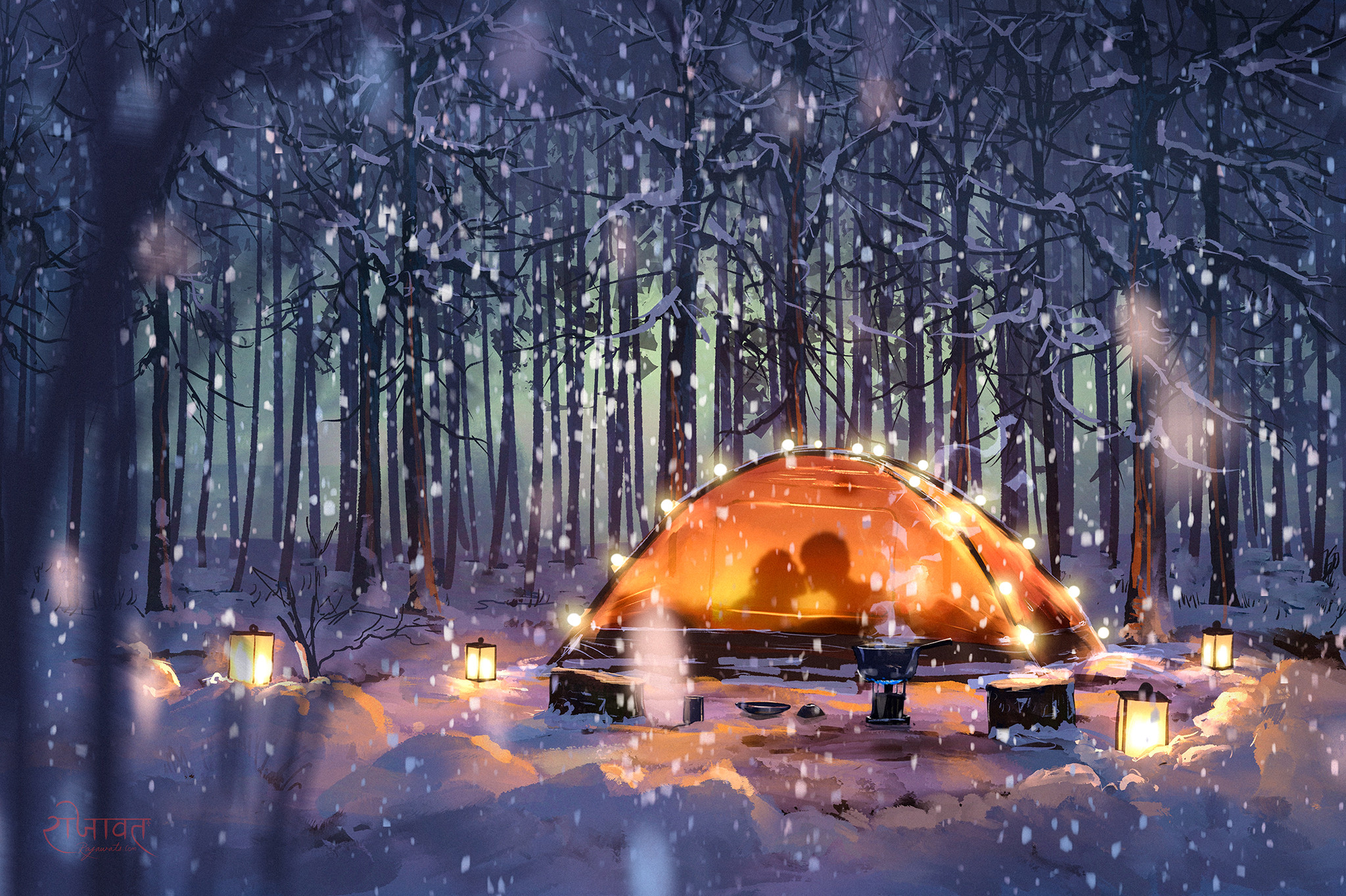 Winter Anime Forest Wallpapers - Wallpaper Cave