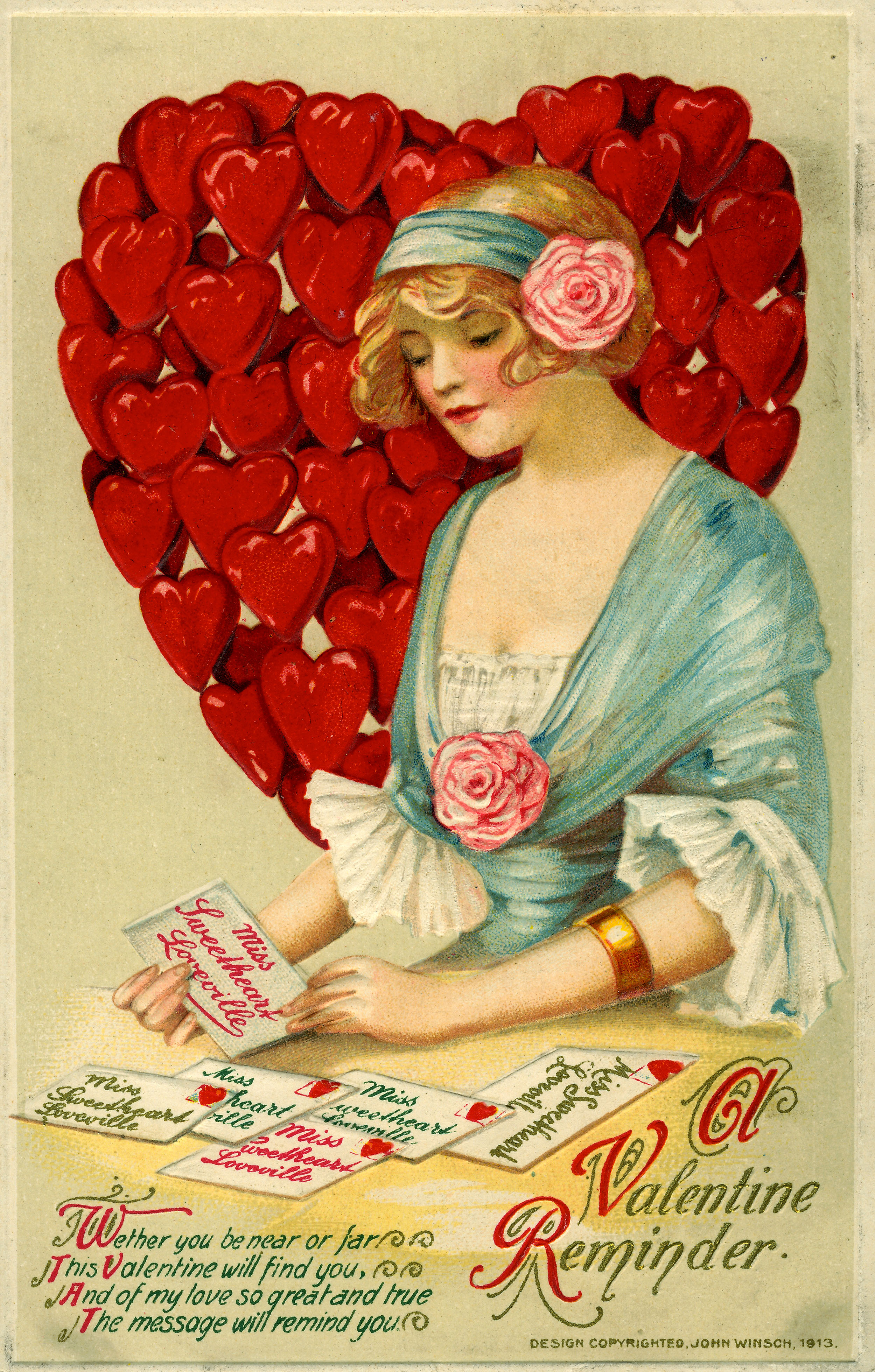 Free High Resolution Vintage Victorian Valentine's Day Postcard