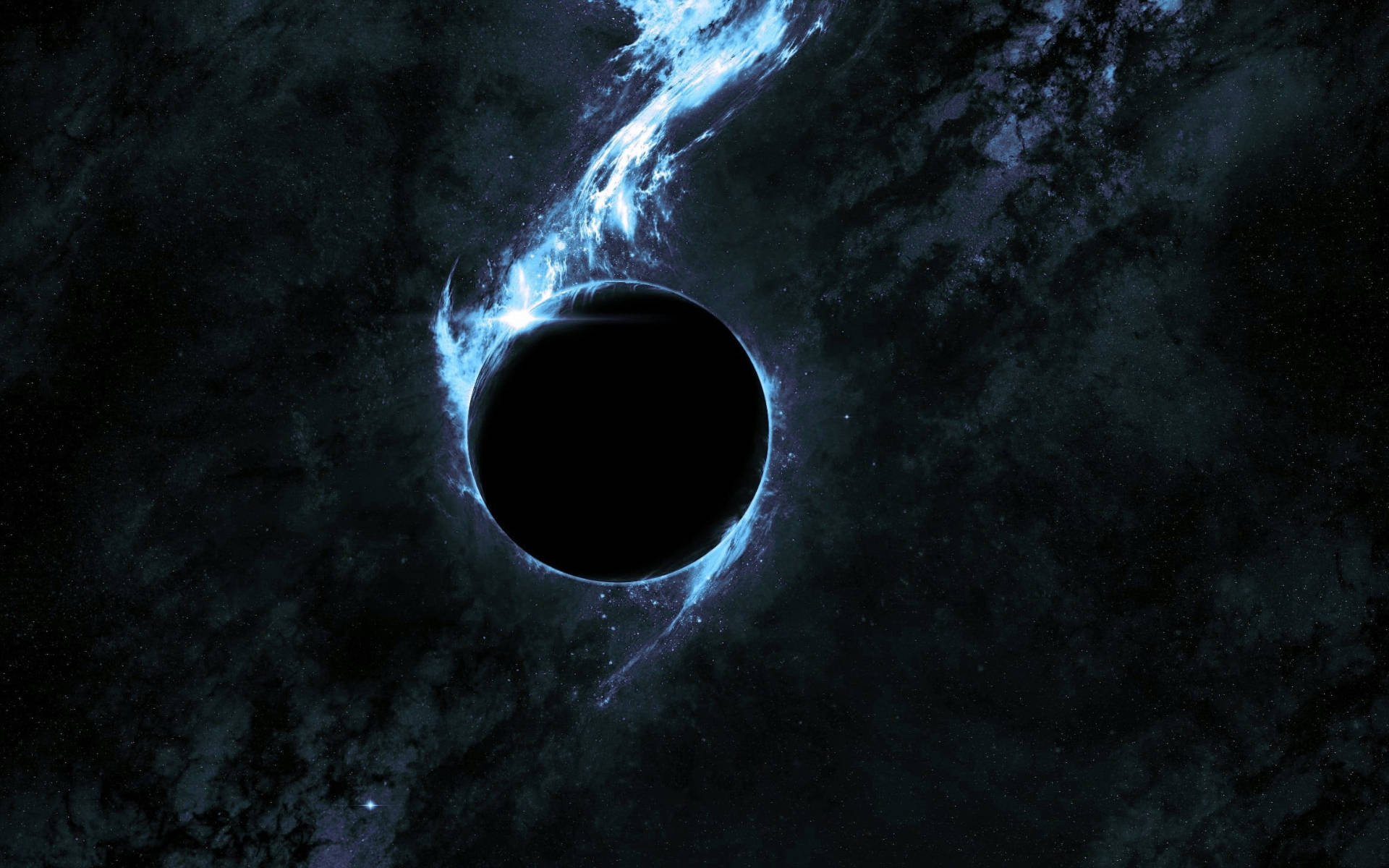 Download Black Planet With Blue Aura Wallpaper