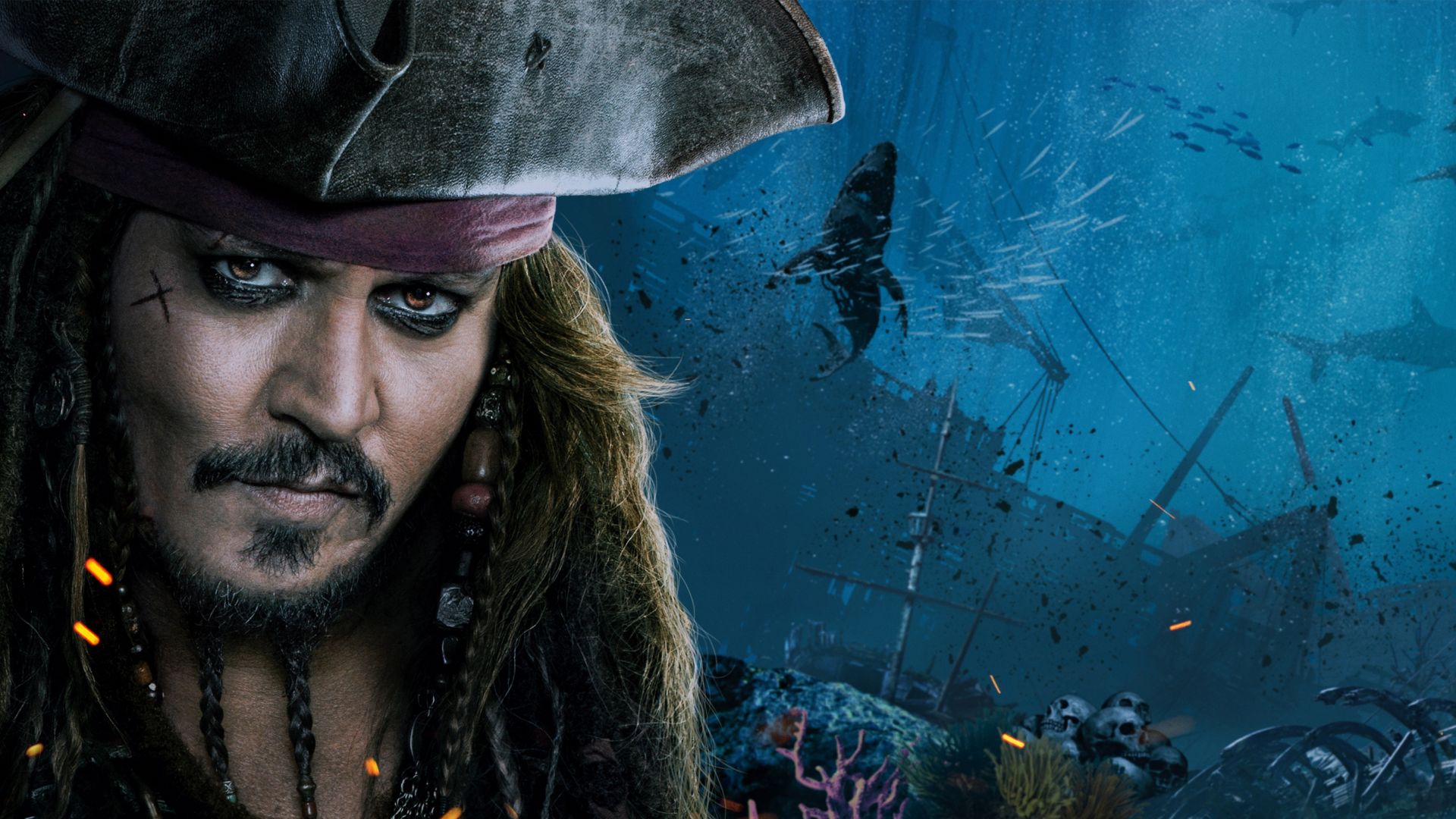 Desktop Wallpaper Johnny Depp, Pirates Of The Caribbean Dead Men Tell No Tales, Smile, Face, HD Image, Picture, Background, Qsis2h