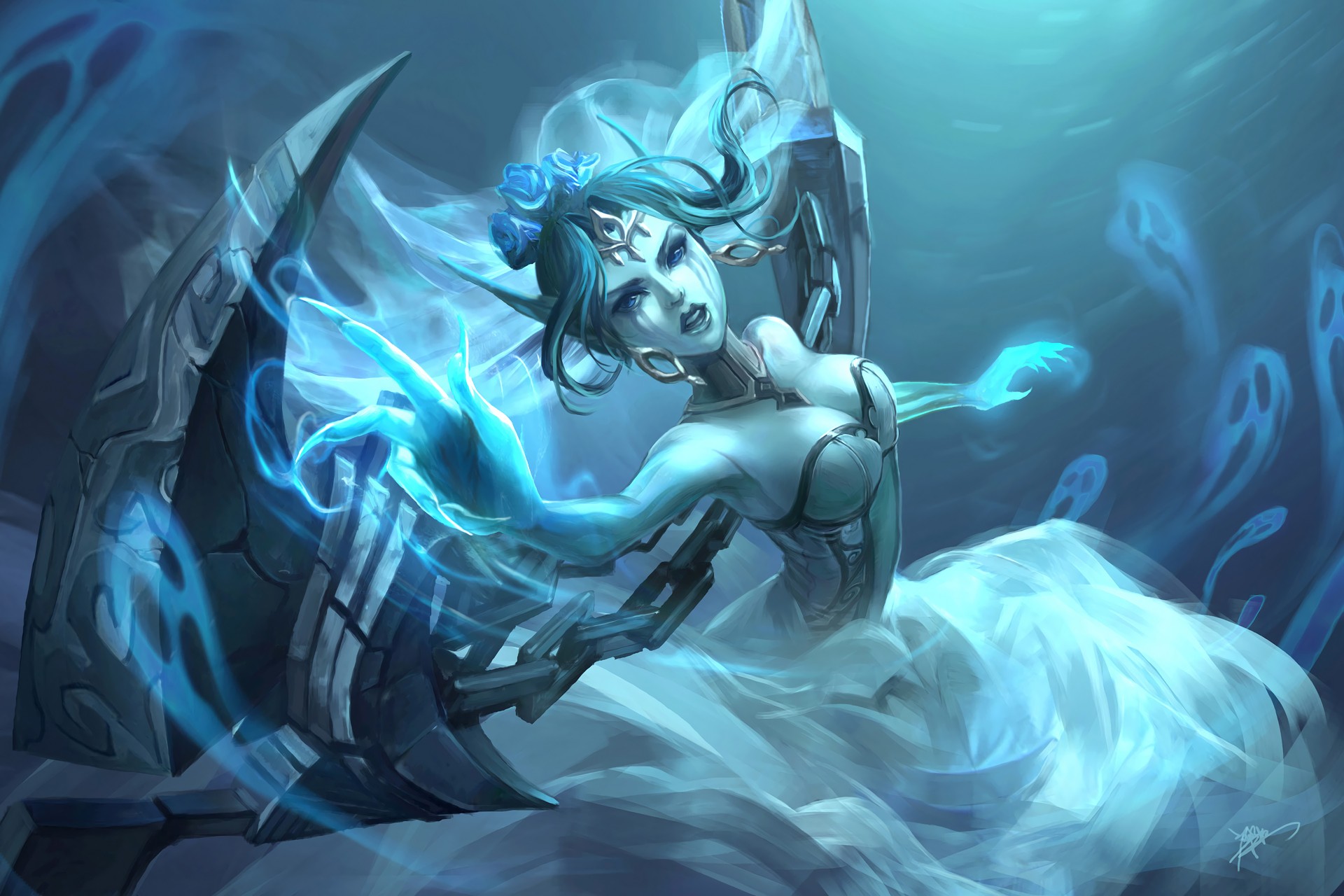 Ghost Bride Morgana. Wallpaper & Fan Arts. League Of Legends